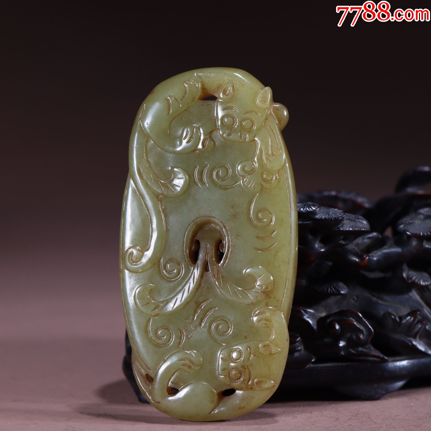 和田玉黄玉双龙壁