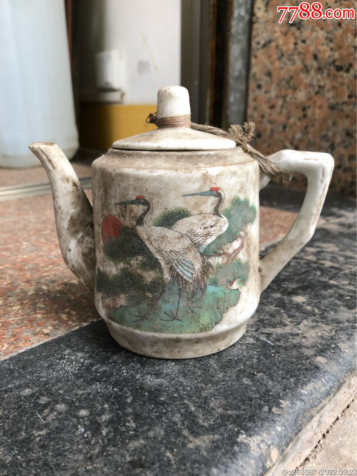 五六十年代双鹤茶壶完整字体清晰流畅色水一流