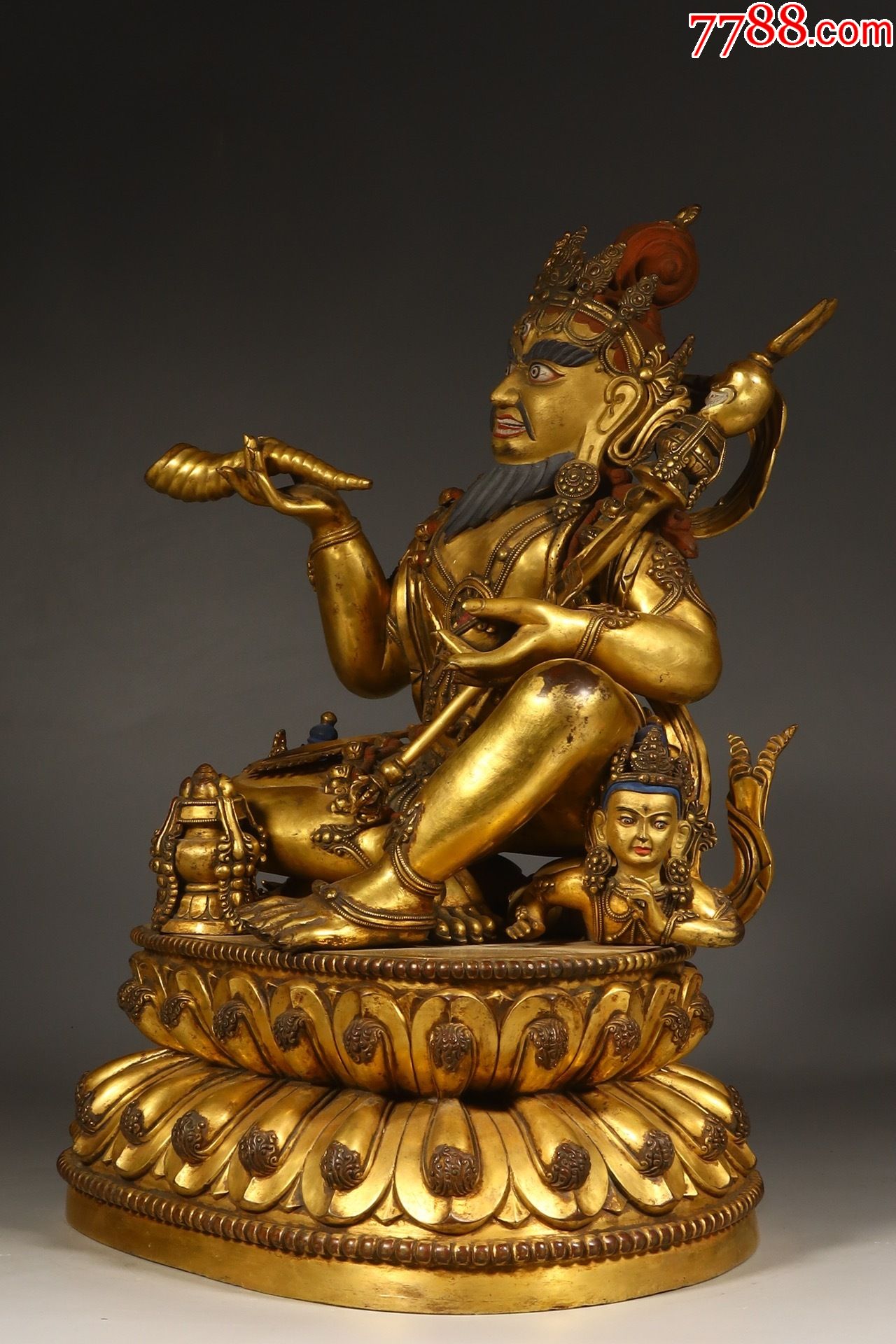 铜鎏金大成就者那洛巴坐像