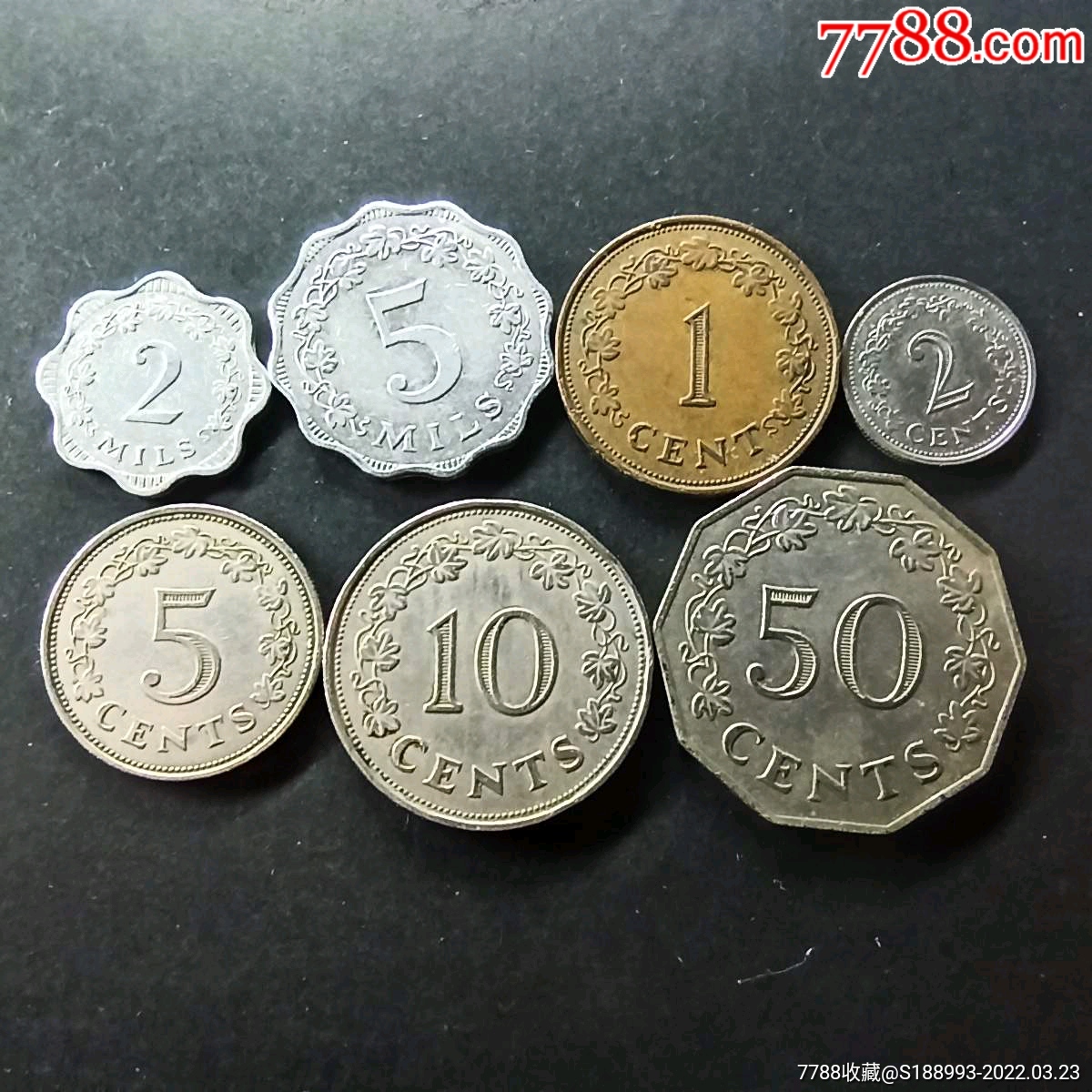马耳他硬币1972年7枚