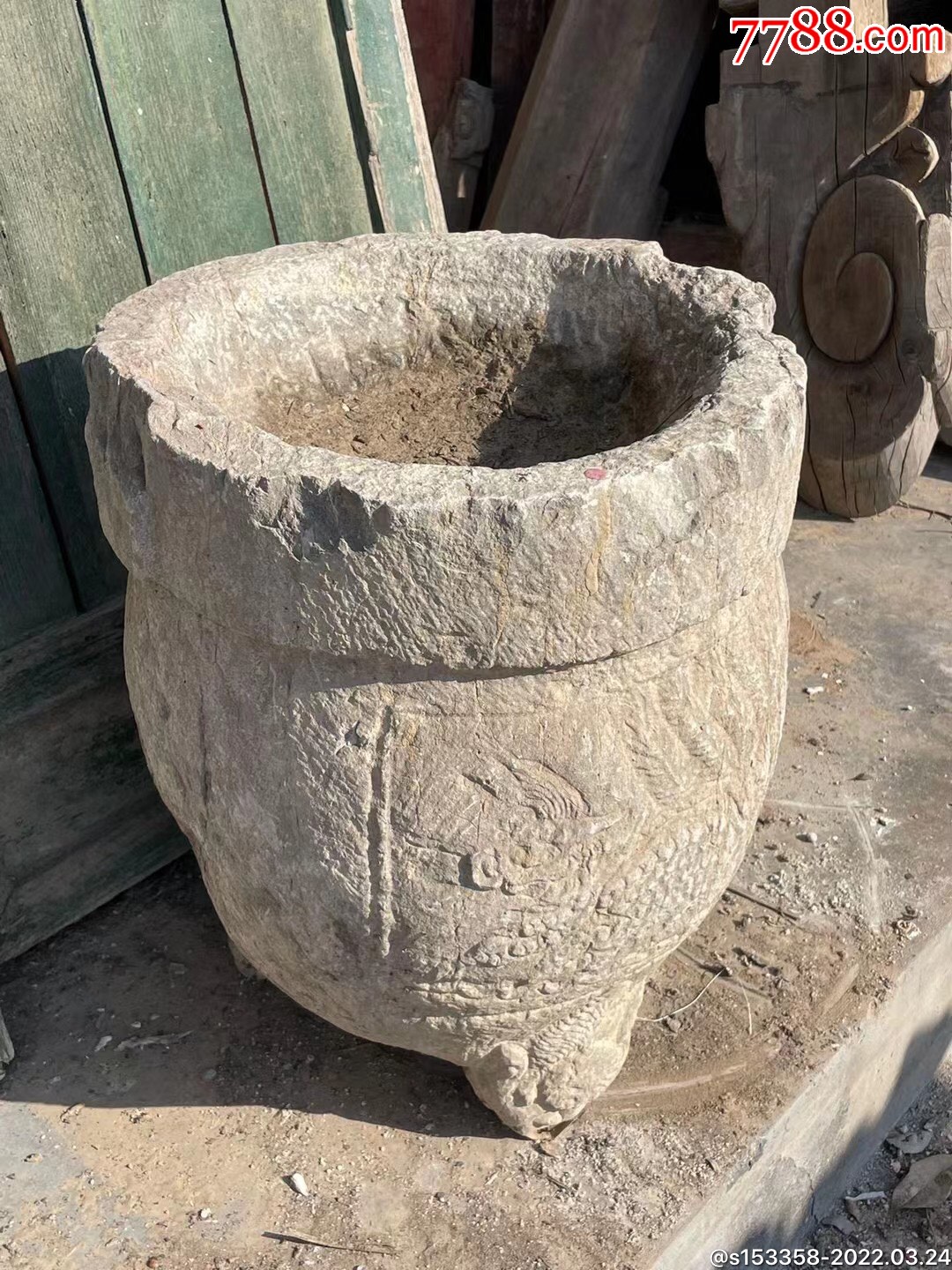 老青石香炉明代