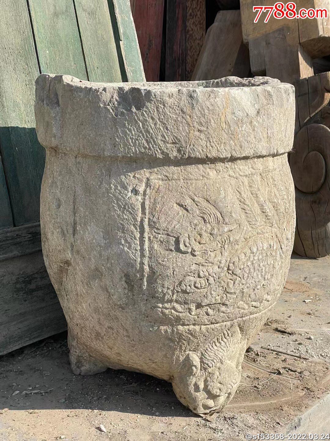 老青石香炉明代