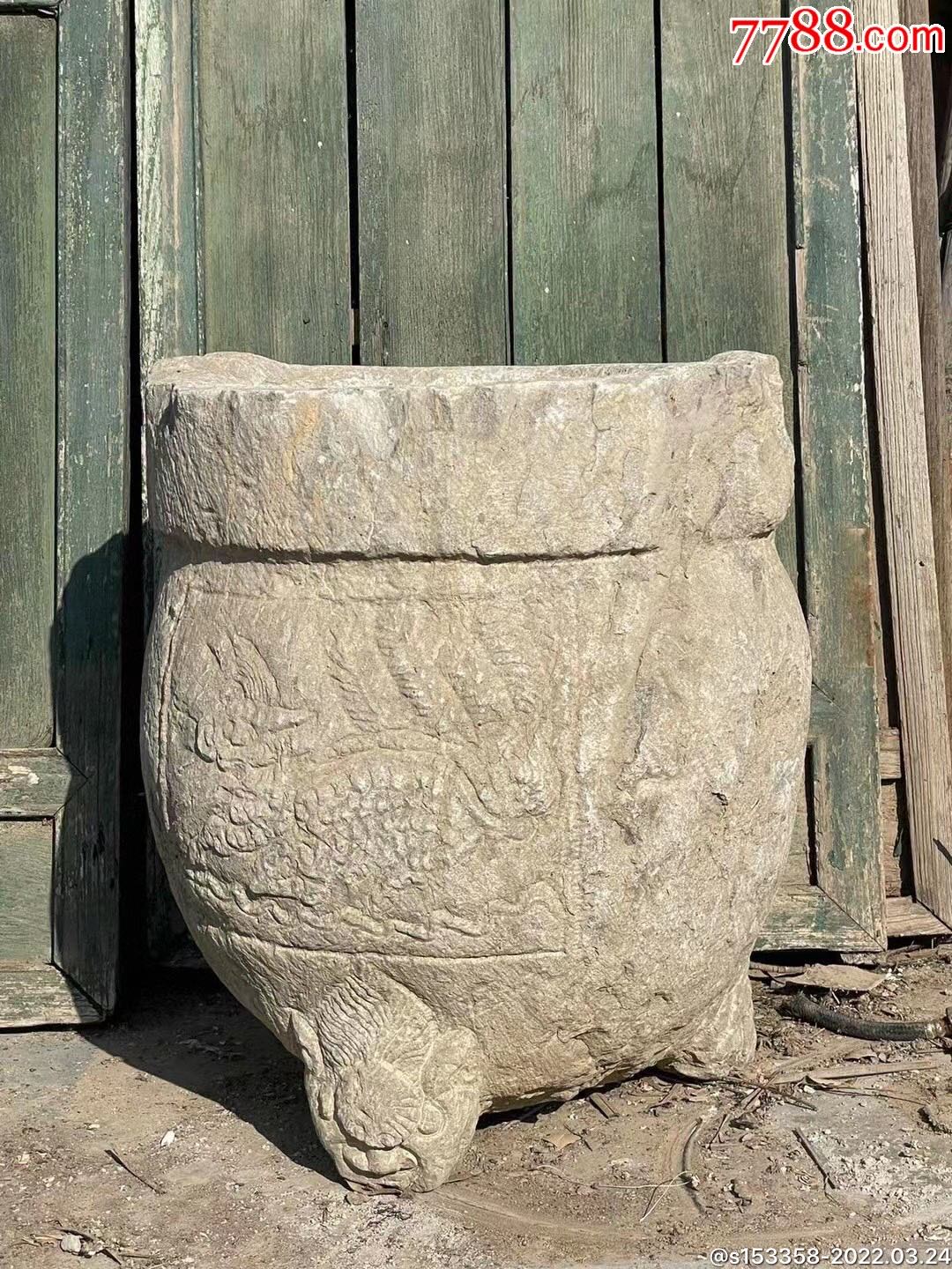 老青石香炉明代