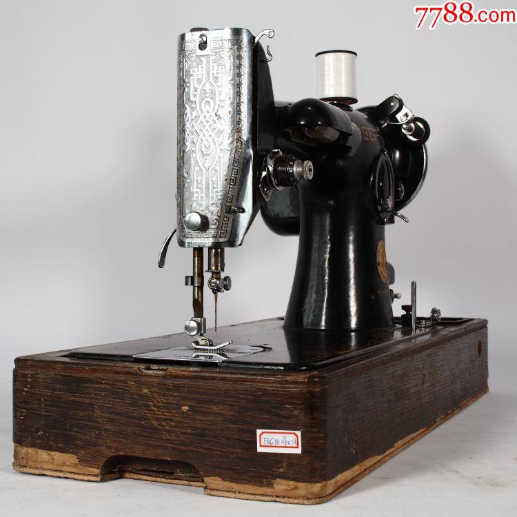 1939年英国古董胜家singer老式电动缝纫机带箱220v带开关电源线