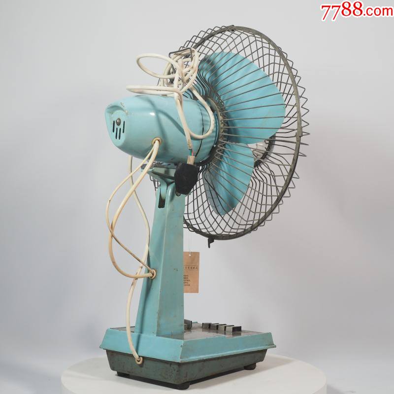1980年代怀旧古董古玩老式上海产繁花牌台扇电风扇可以摇头14寸