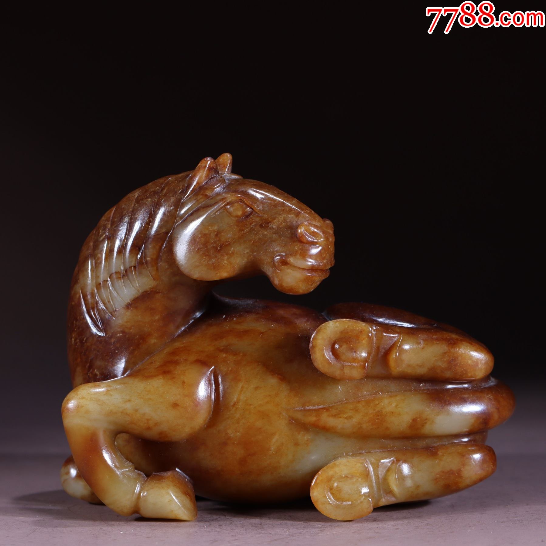 和田玉马到成功马摆件