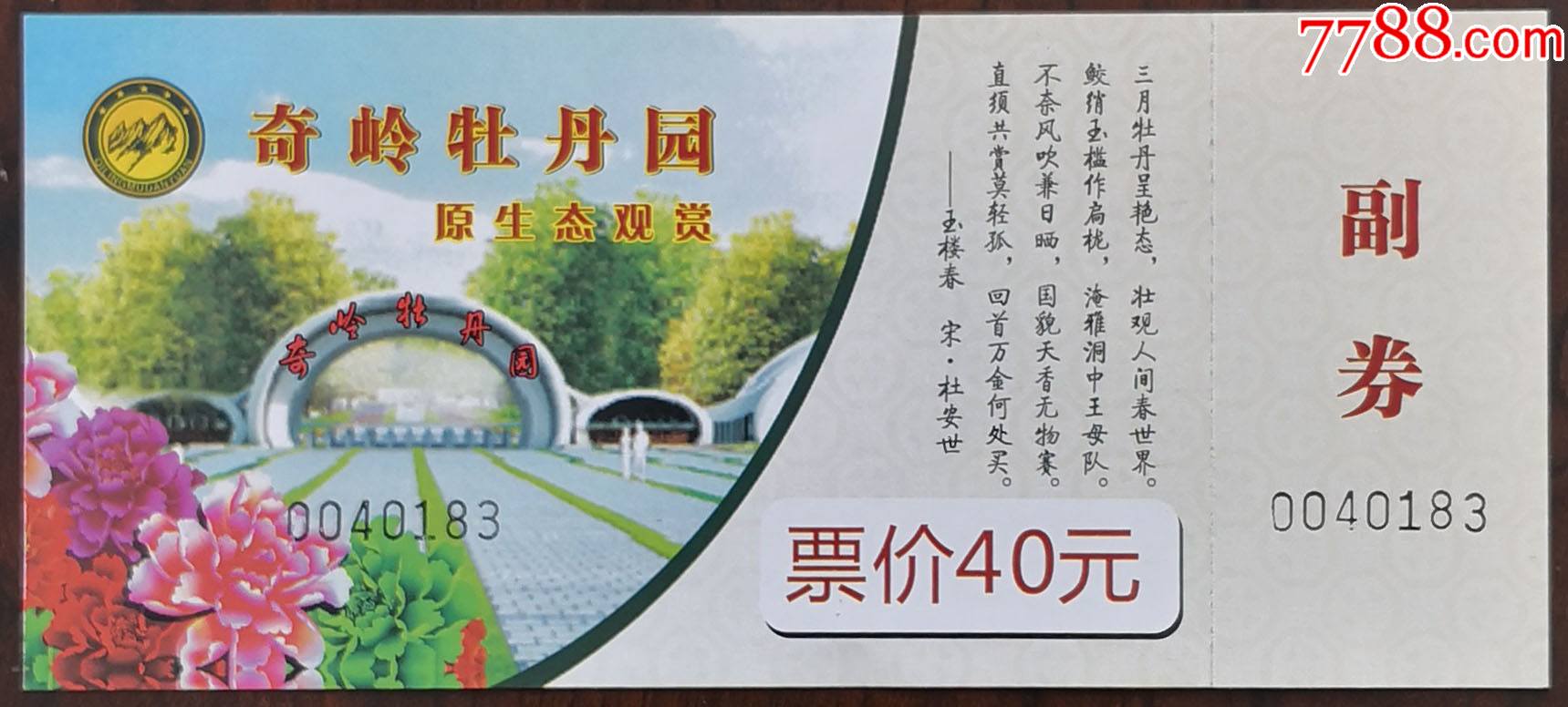 牡丹,诗句券——洛阳奇岭牡丹园(杜世安《玉楼春》诗句)_旅游景点门票