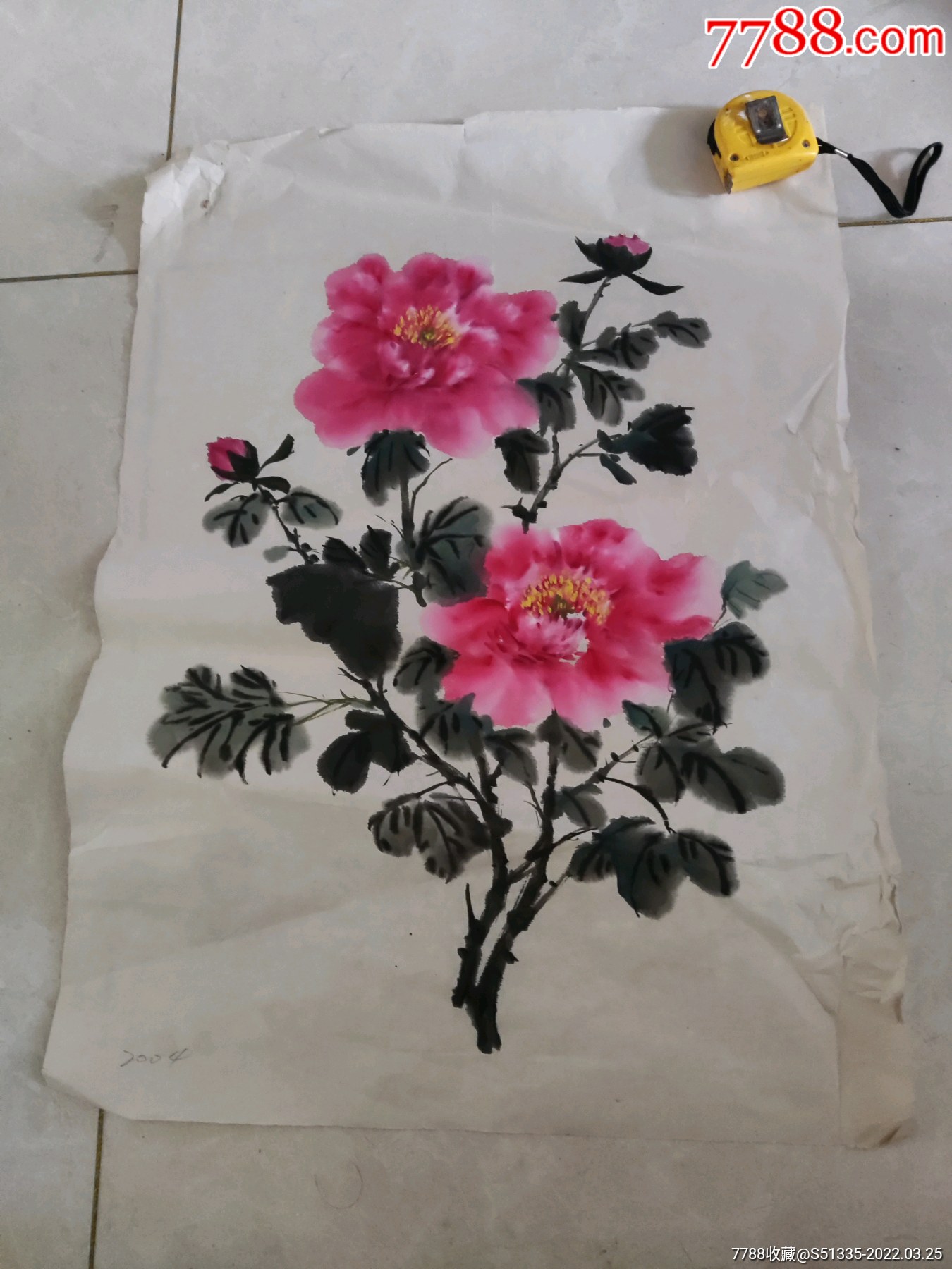 牡丹花,画,无款,62cm*45cm-价格:20元-se86141618-花鸟国画原作-零售