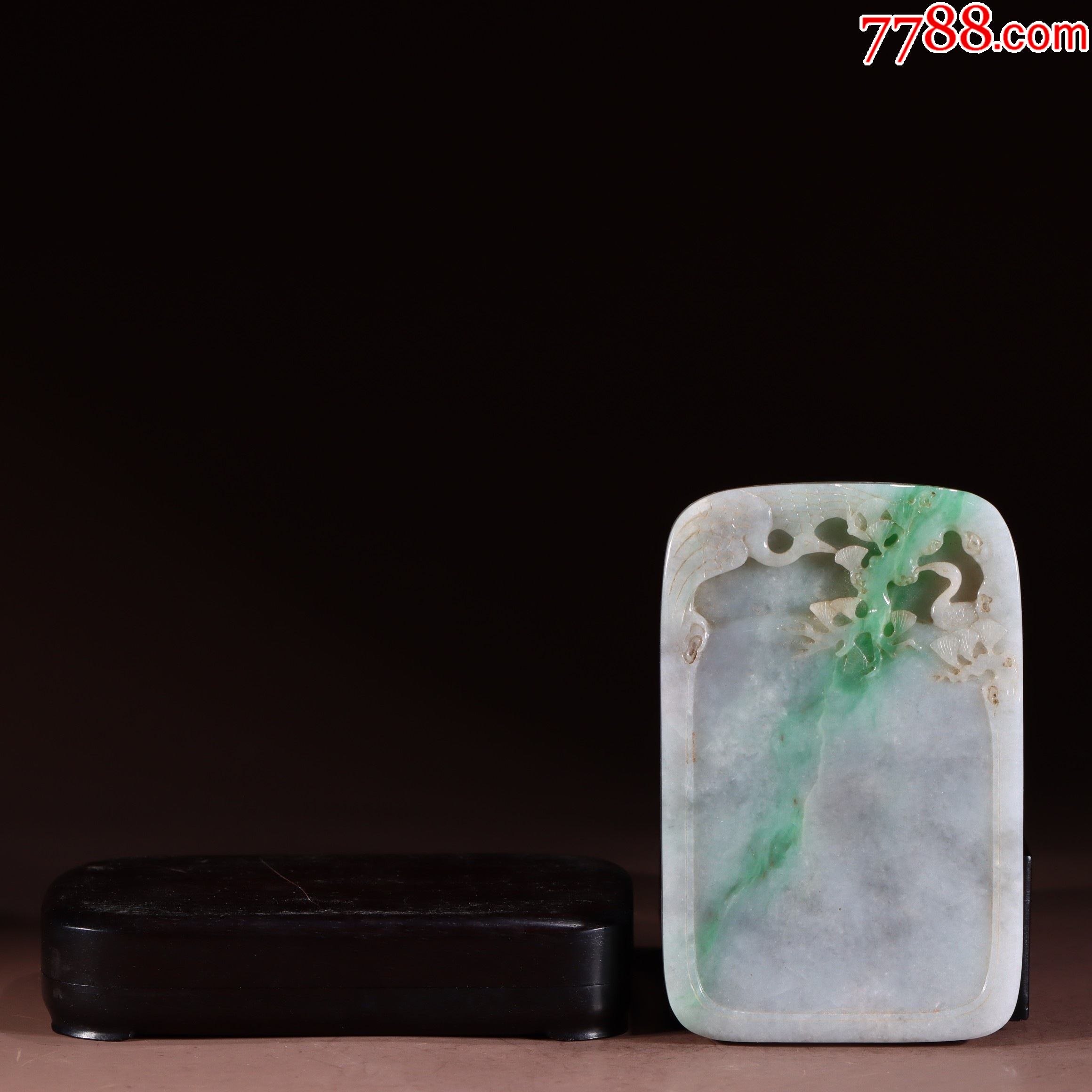 翡翠松鹤延年砚台