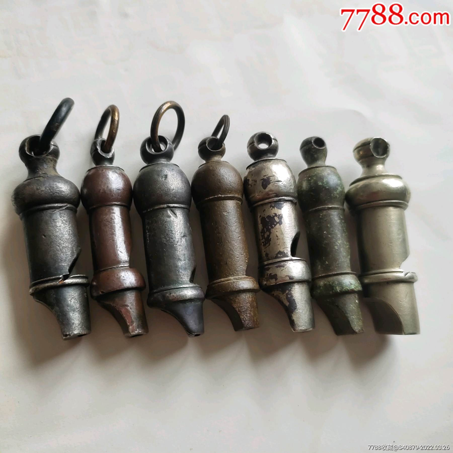 白铜口哨七只清末民初时期军警哨
