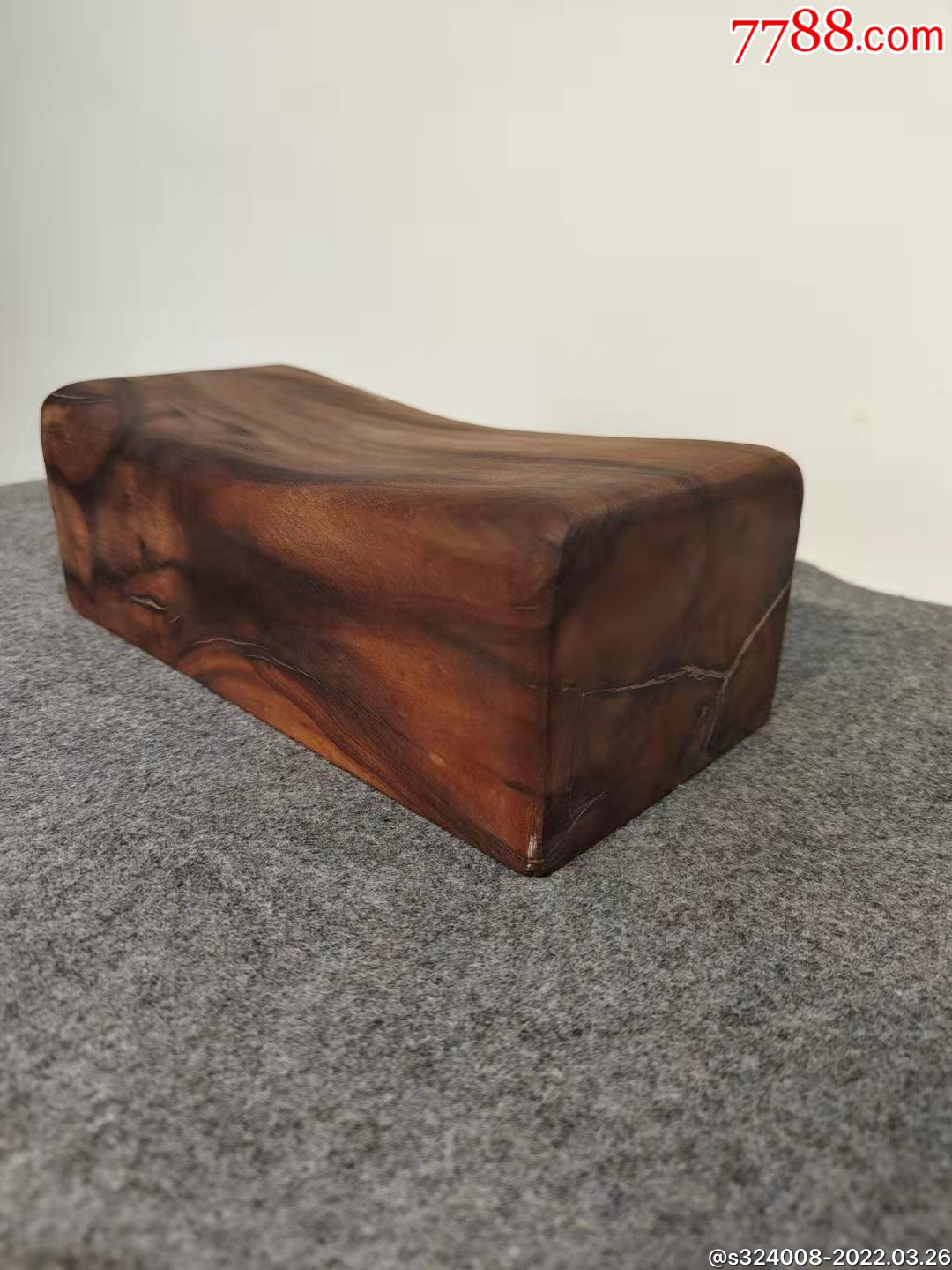 百年天然枣木老料木枕一个质地细腻木质坚密尺寸271395