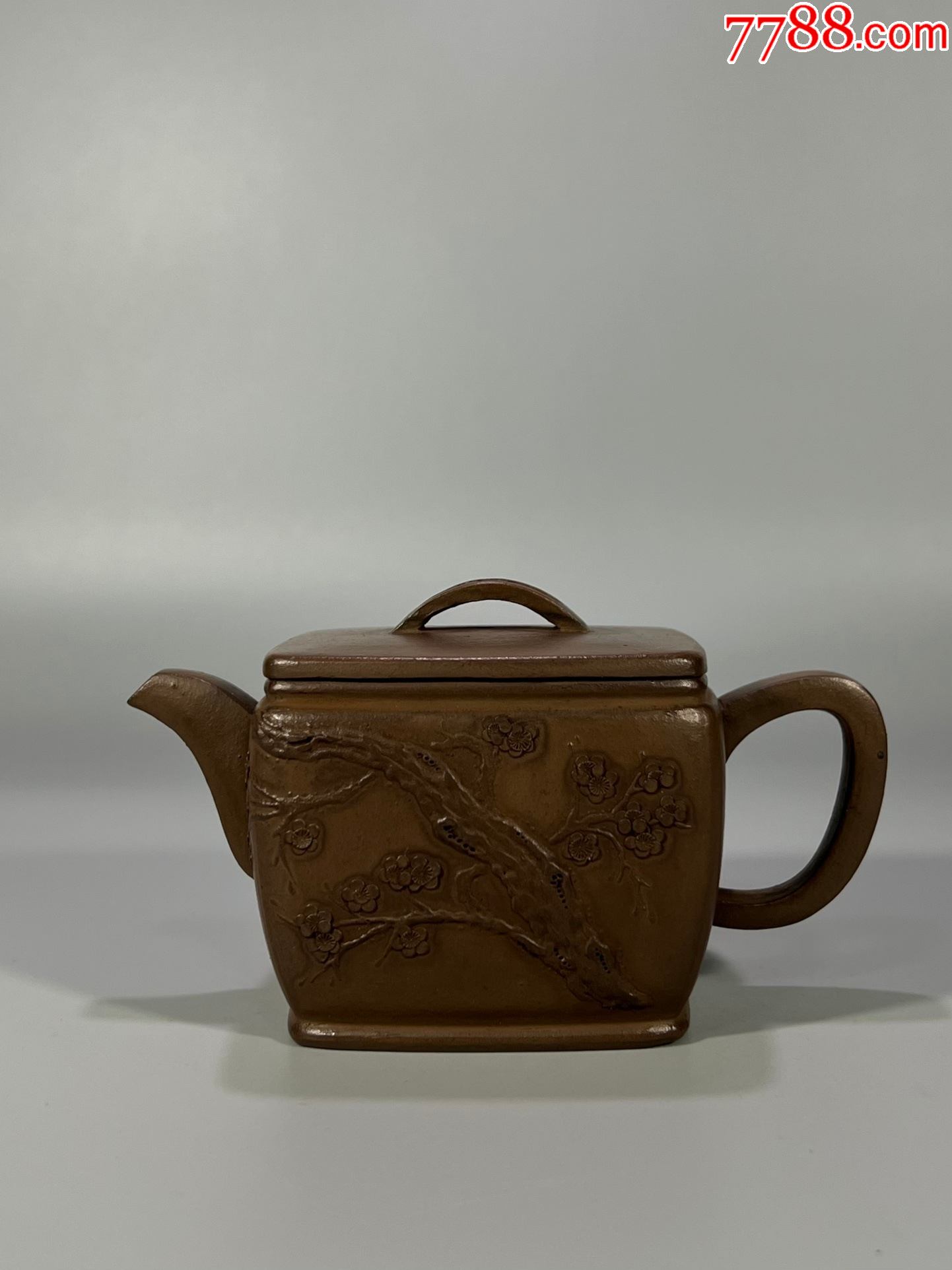 「邵景南」紫砂泥绘四方汉瓦壶_价格3800元_第1张_7788收藏__收藏热线