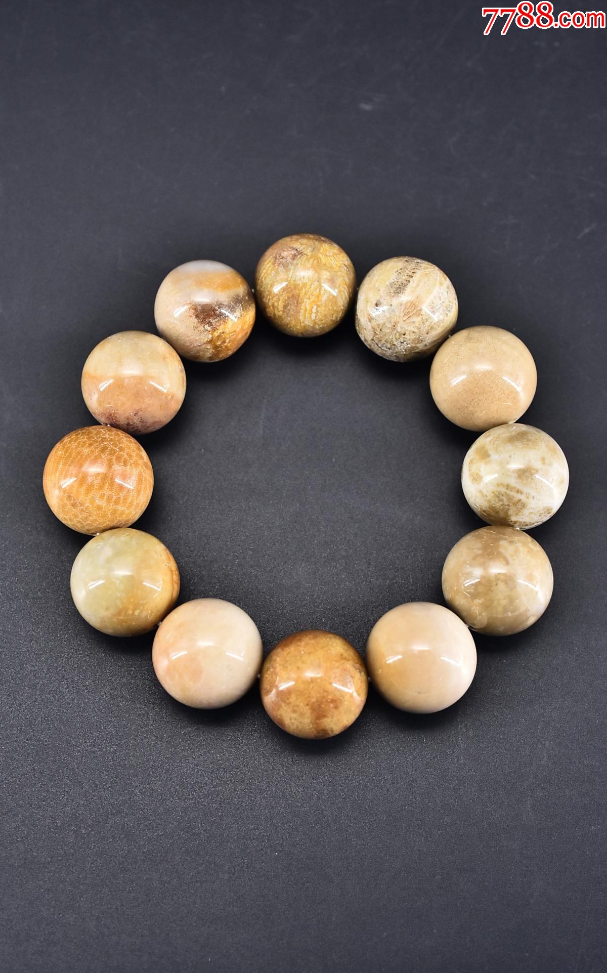 (pa2007)大珠《天然菊花石手串》一个全新手串周长约:24cm-菊花石