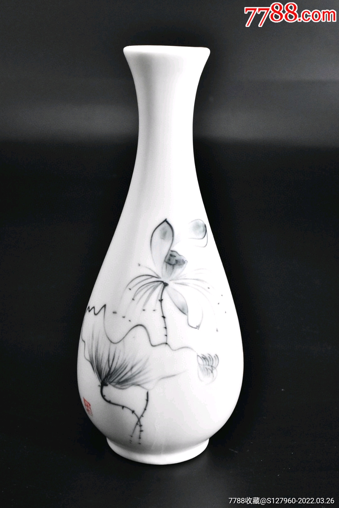 38pa0700陶瓷花瓶一件手绘图案样式精美瓶口直径35c