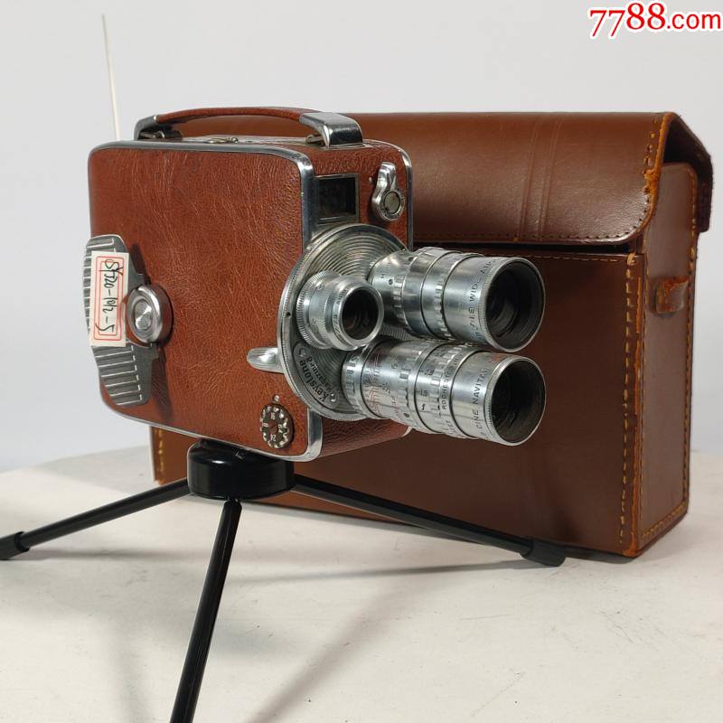 怀旧古董相机美国keystone8毫米8mm胶片电影摄影机3镜头机械运转