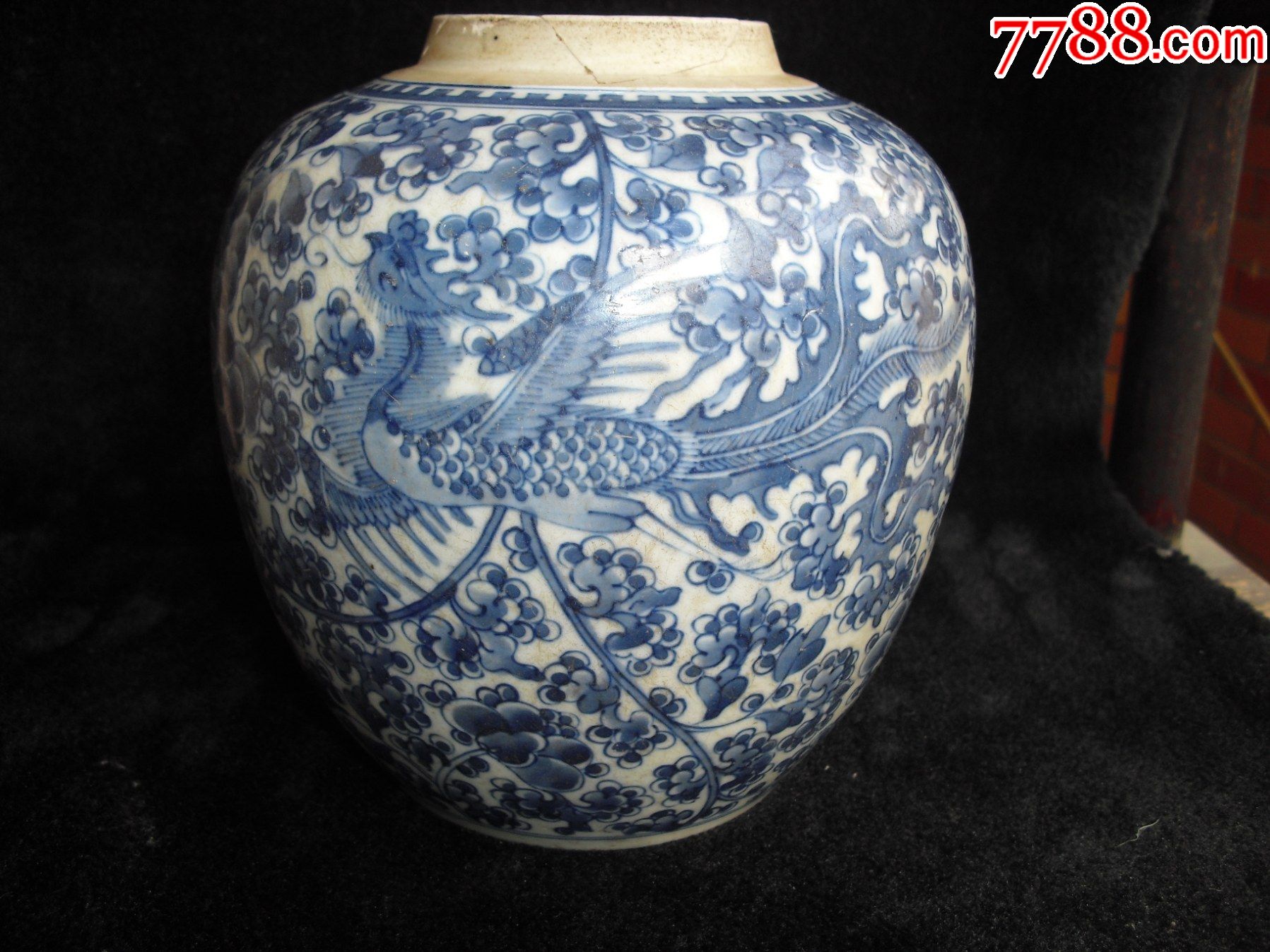 康熙青花凤穿牡丹纹罐_价格12000元【溪山烟雨】_第1张_7788收藏