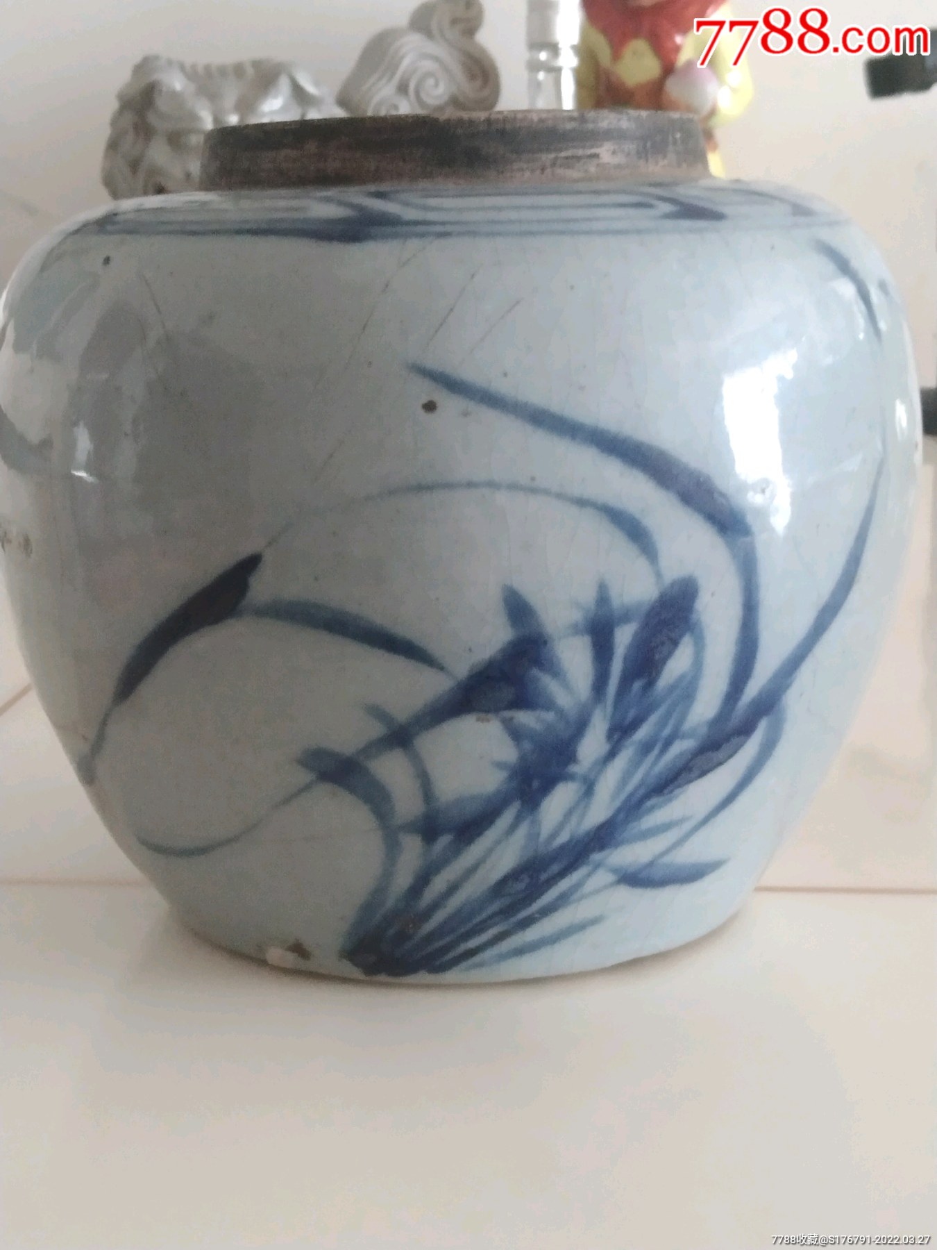 清代磁州窑青花大罐