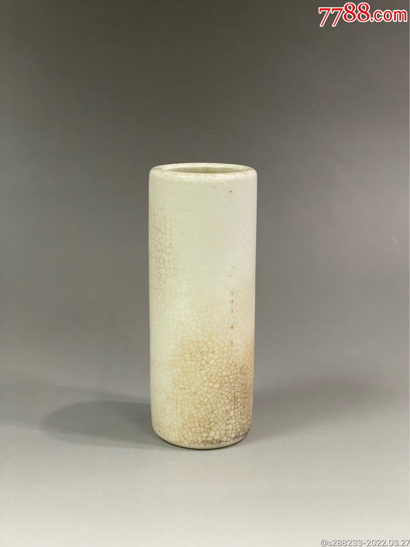 清代哥釉香筒_单色白瓷_厦门墨云楼【7788收藏__收藏热线】