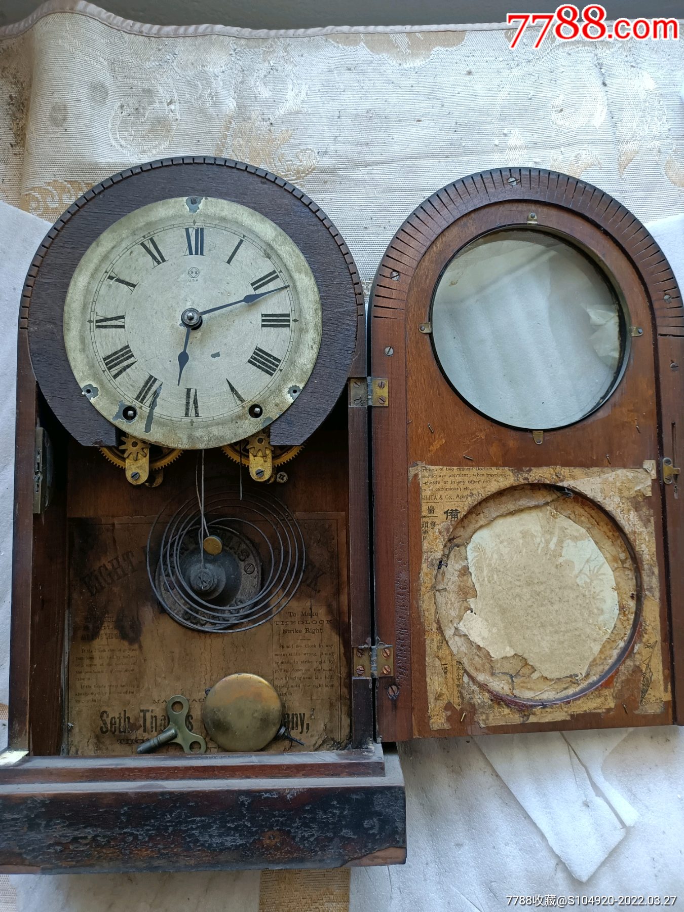 民国美国八大轮座钟