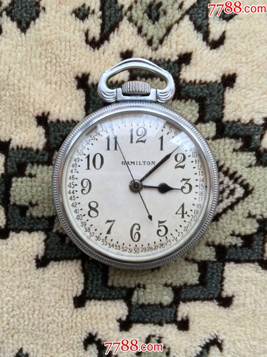 二战美国用汉密尔顿4992b白铜壳怀表