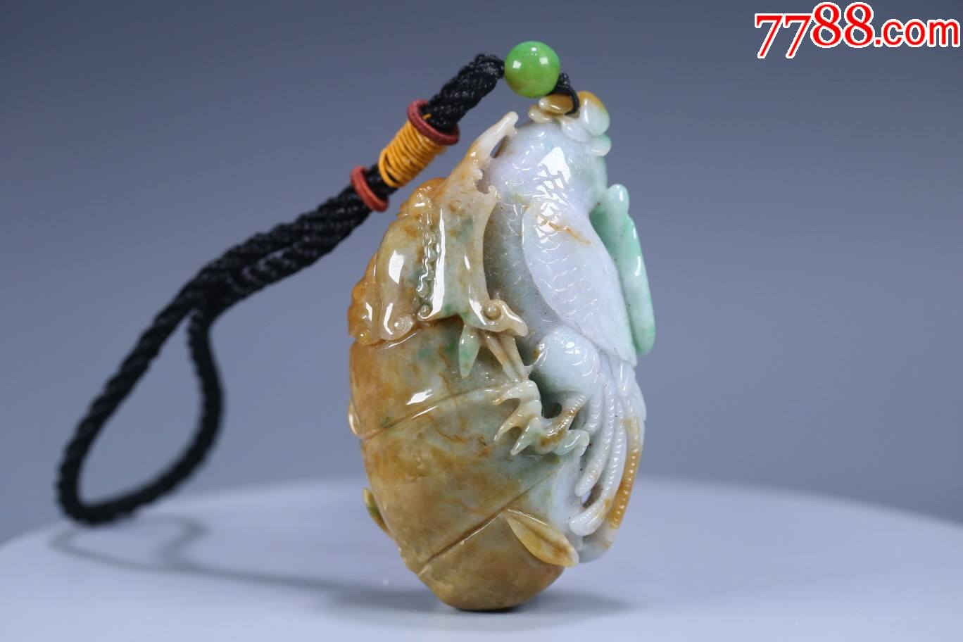 翡翠英明神武手把件