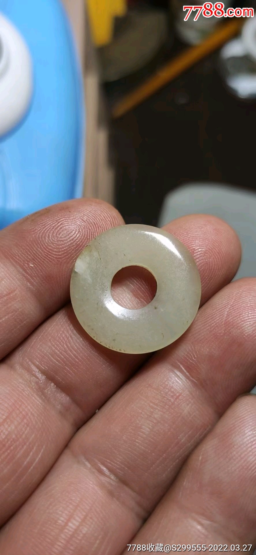 清代和田白玉平安扣如图完整漂亮玉质油润23326235