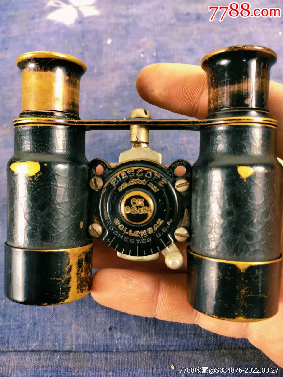 民国时期1920年左右一战结束美国间谍纯铜望远镜十分精致间谍专用6倍