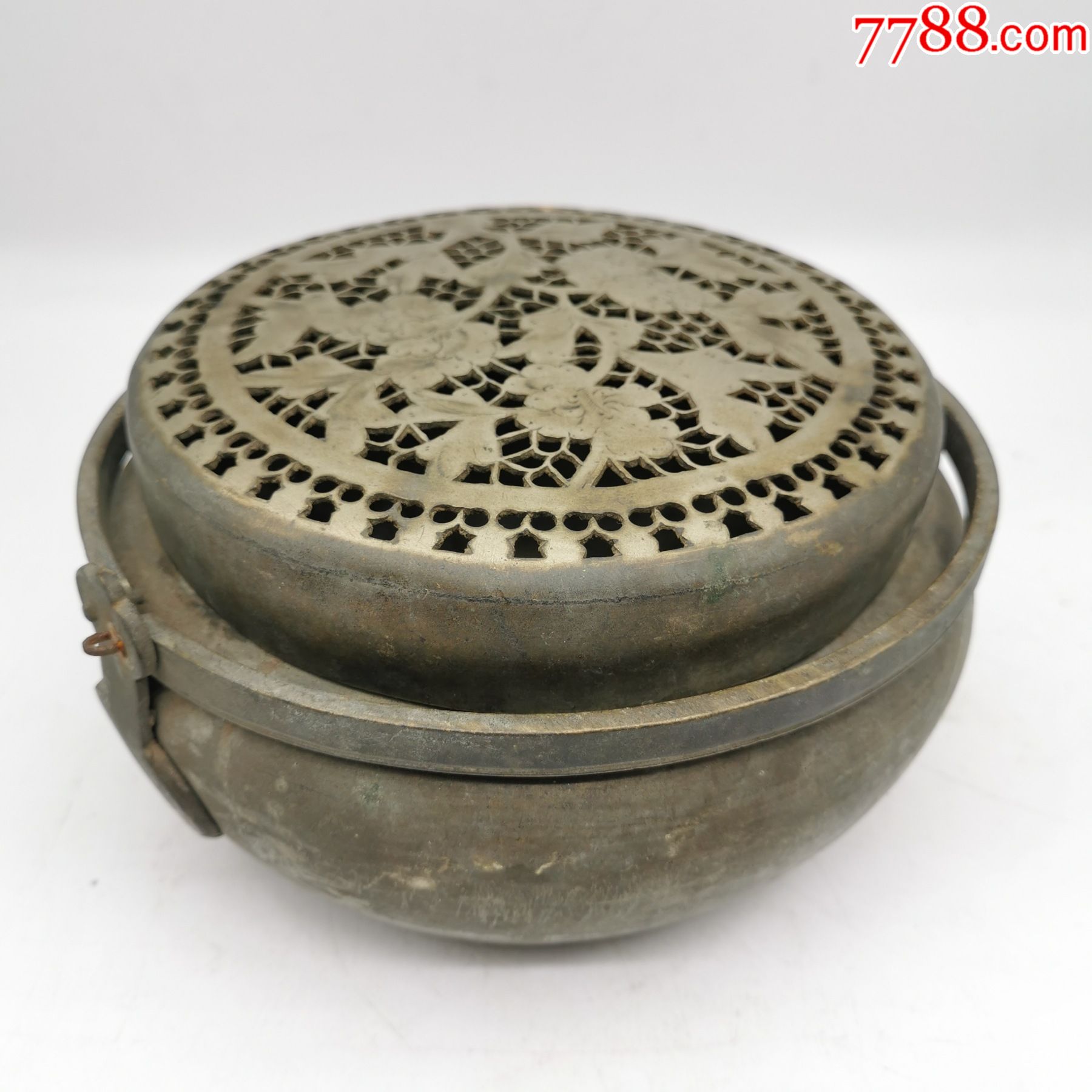 清代镂空铜手炉