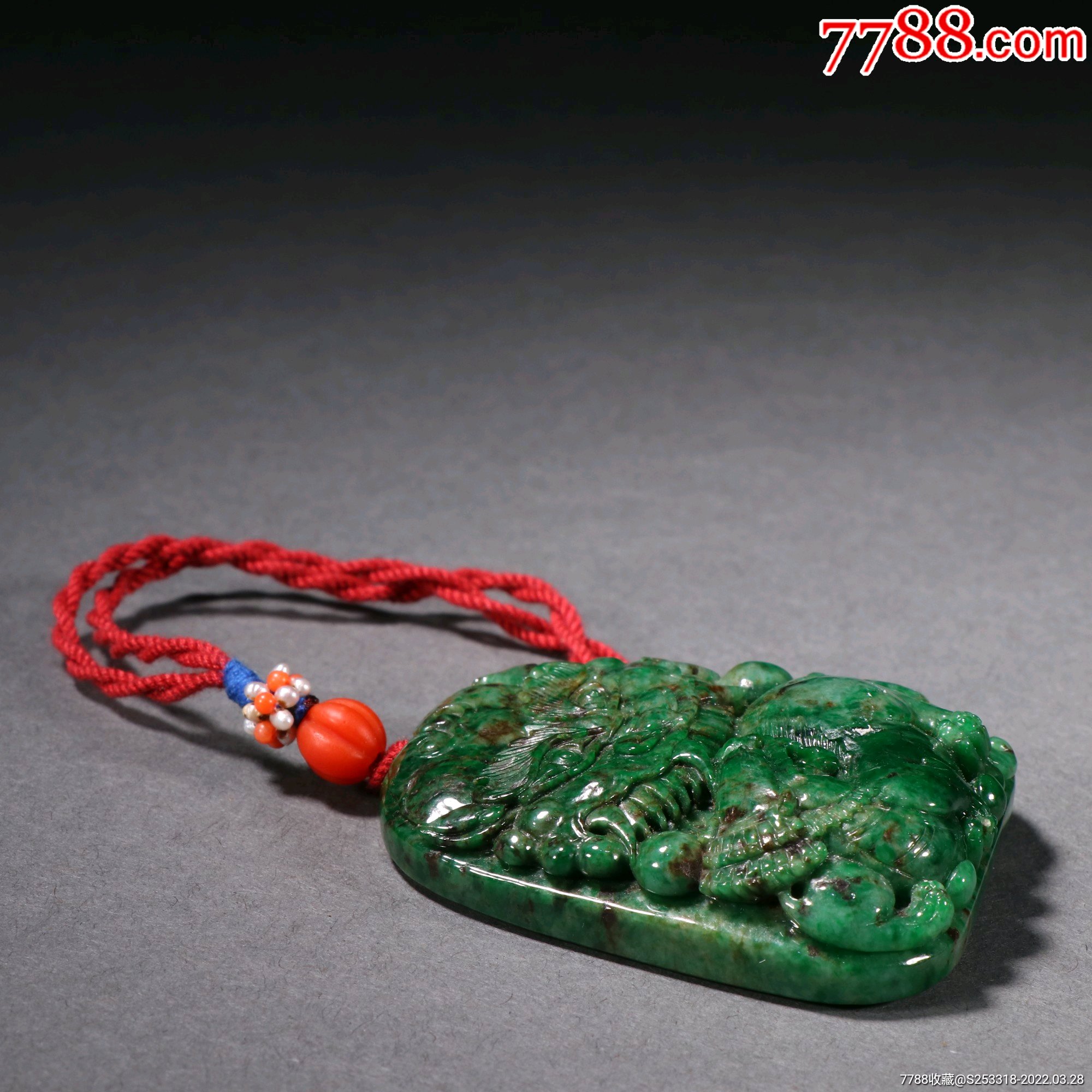 干青翡翠福在眼前挂件a21s85f