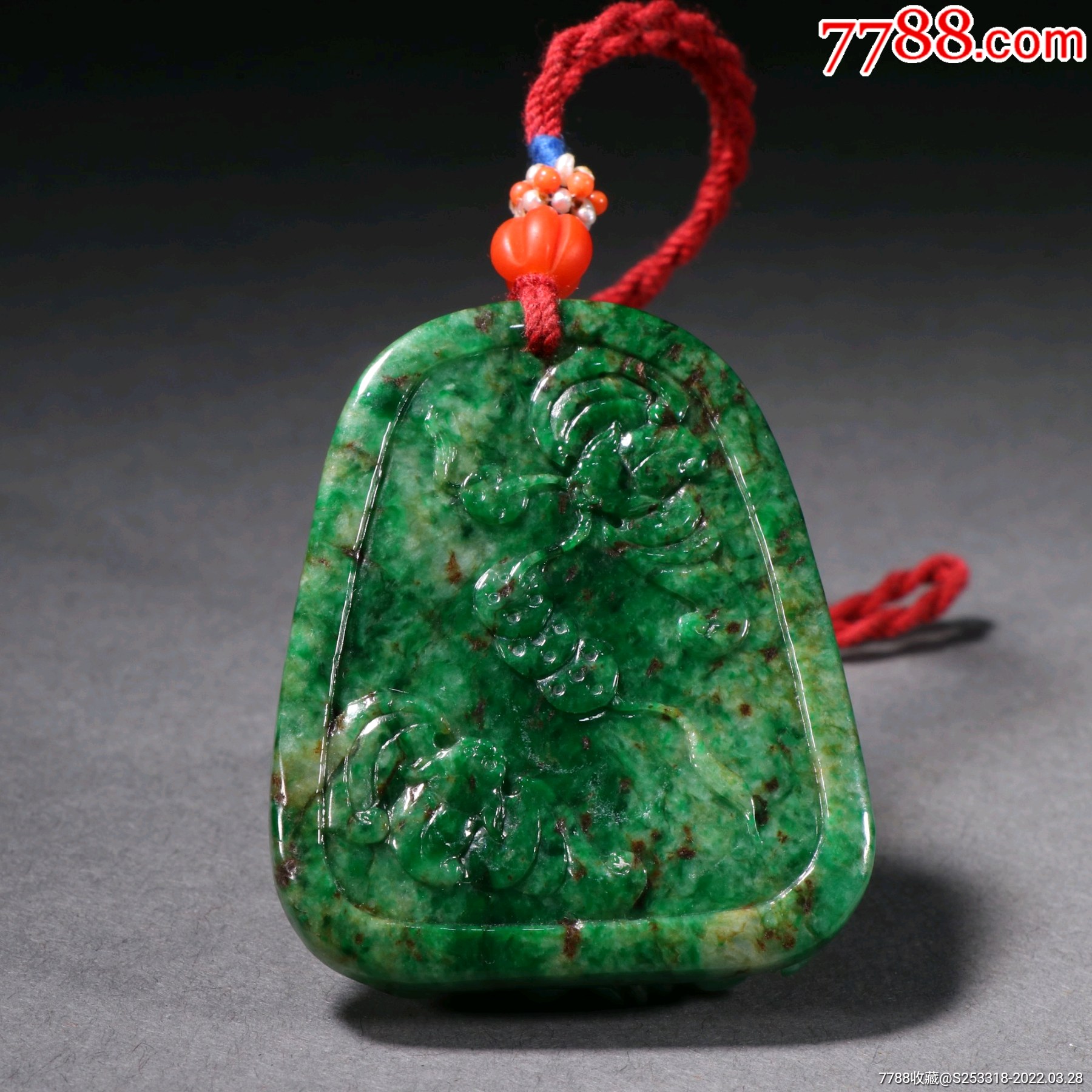 干青翡翠福在眼前挂件a21s85f