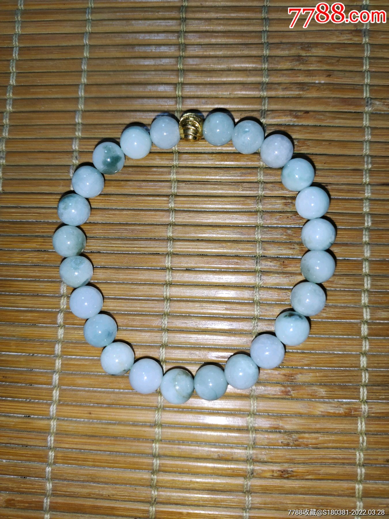 天然缅甸a货翡翠糯种圆珠手串手链