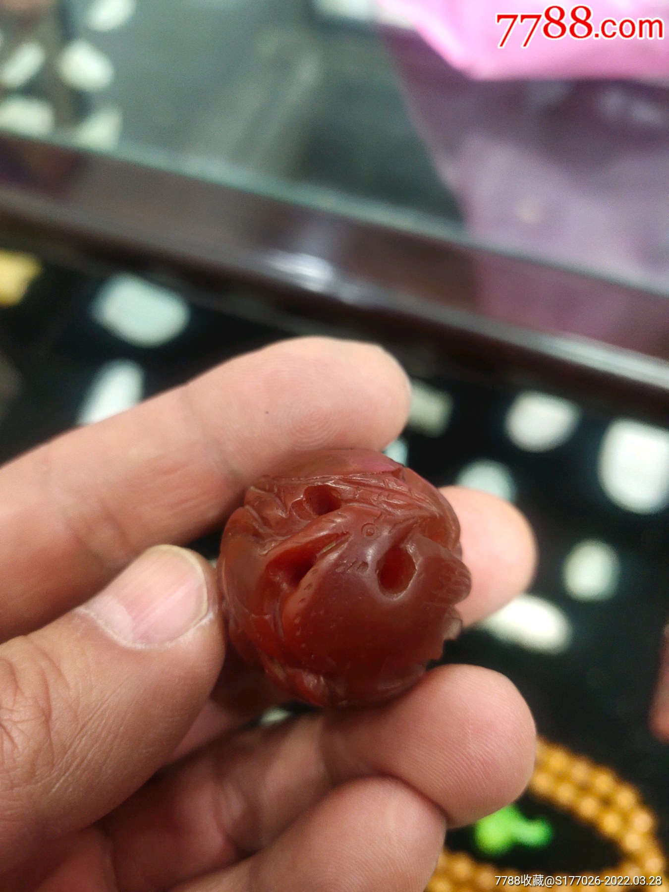 辽金红玛瑙珠春山秋水30