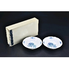 58pa2031日本传统工艺陶瓷器夫妻碗原盒一对全亚当和夏娃餐具