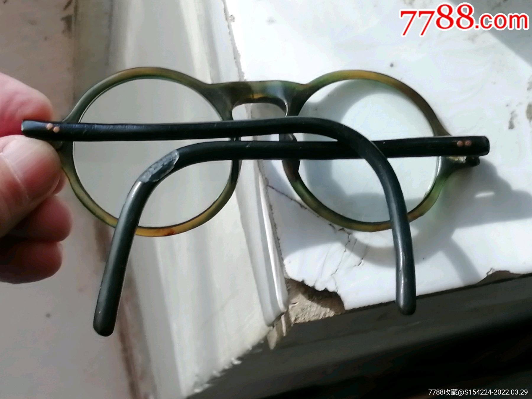 清代赛璐璐镜框老水晶花镜_墨镜/眼镜_图片价格_收藏行情_7788集邮网