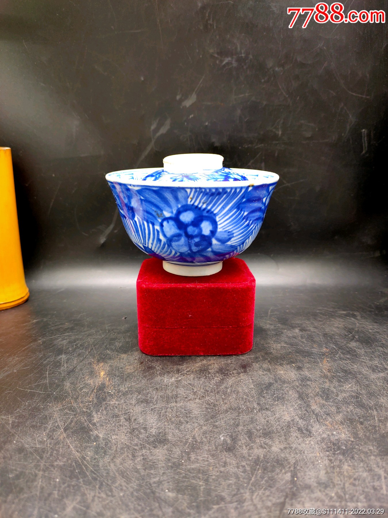 民国青花茶盖碗