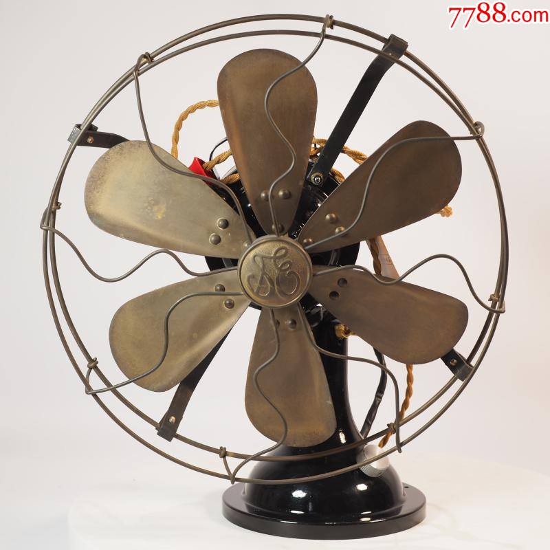 古玩怀旧复古仿古ge纯手工6叶片老式台扇电风扇功能正常铜网铜叶