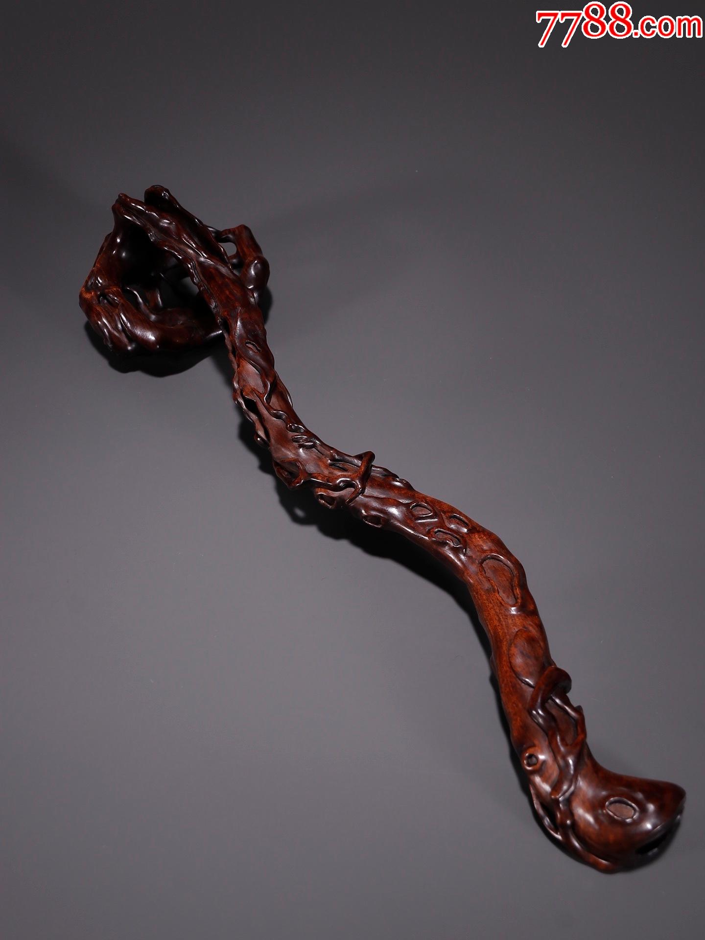 旧藏·黄花梨镂空随型如意_木雕摆件_老玩物古玩收藏【7788收藏__收藏