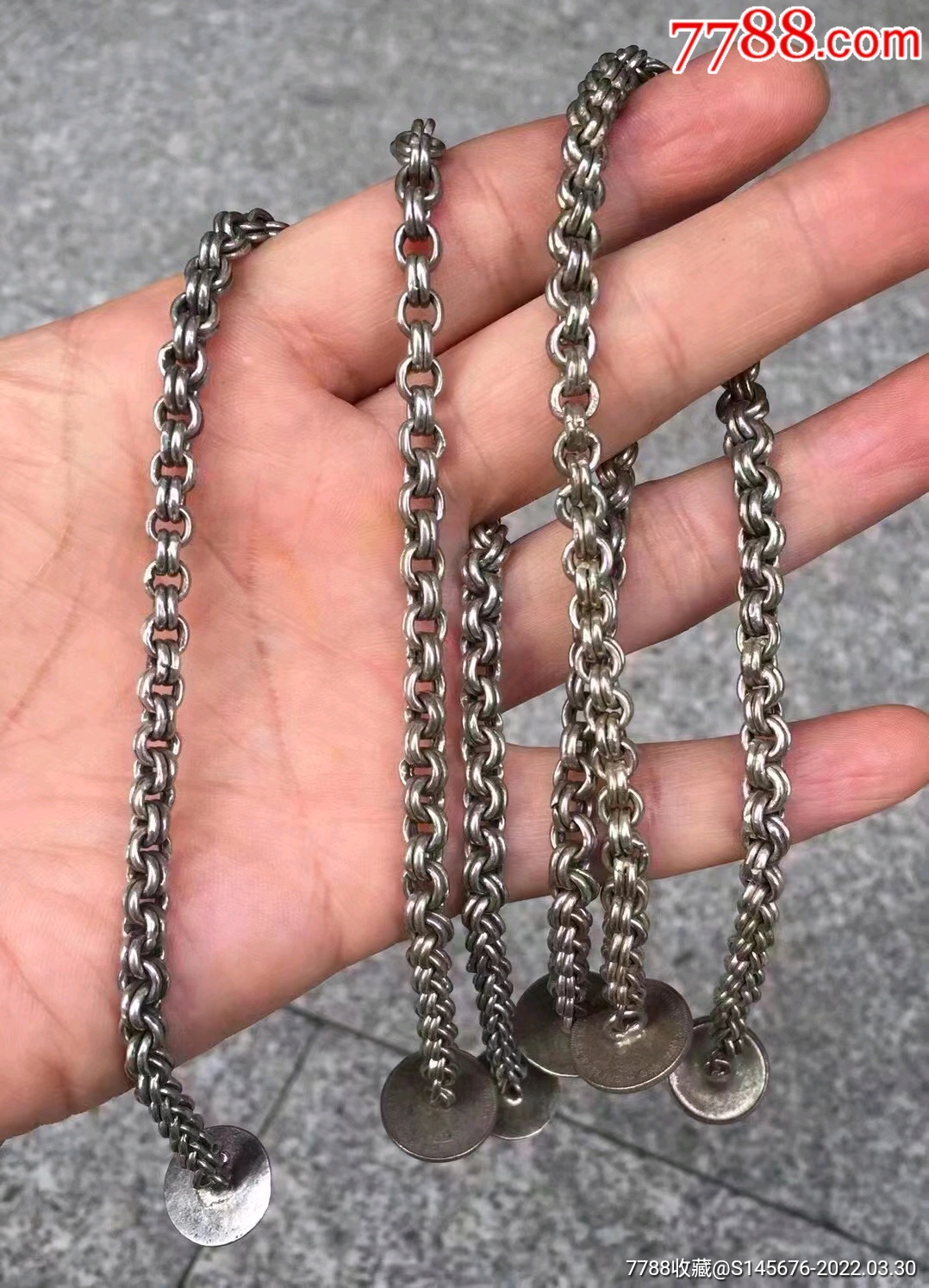 双环老银单链3条_银锁/银项链_第4张_7788印章收藏