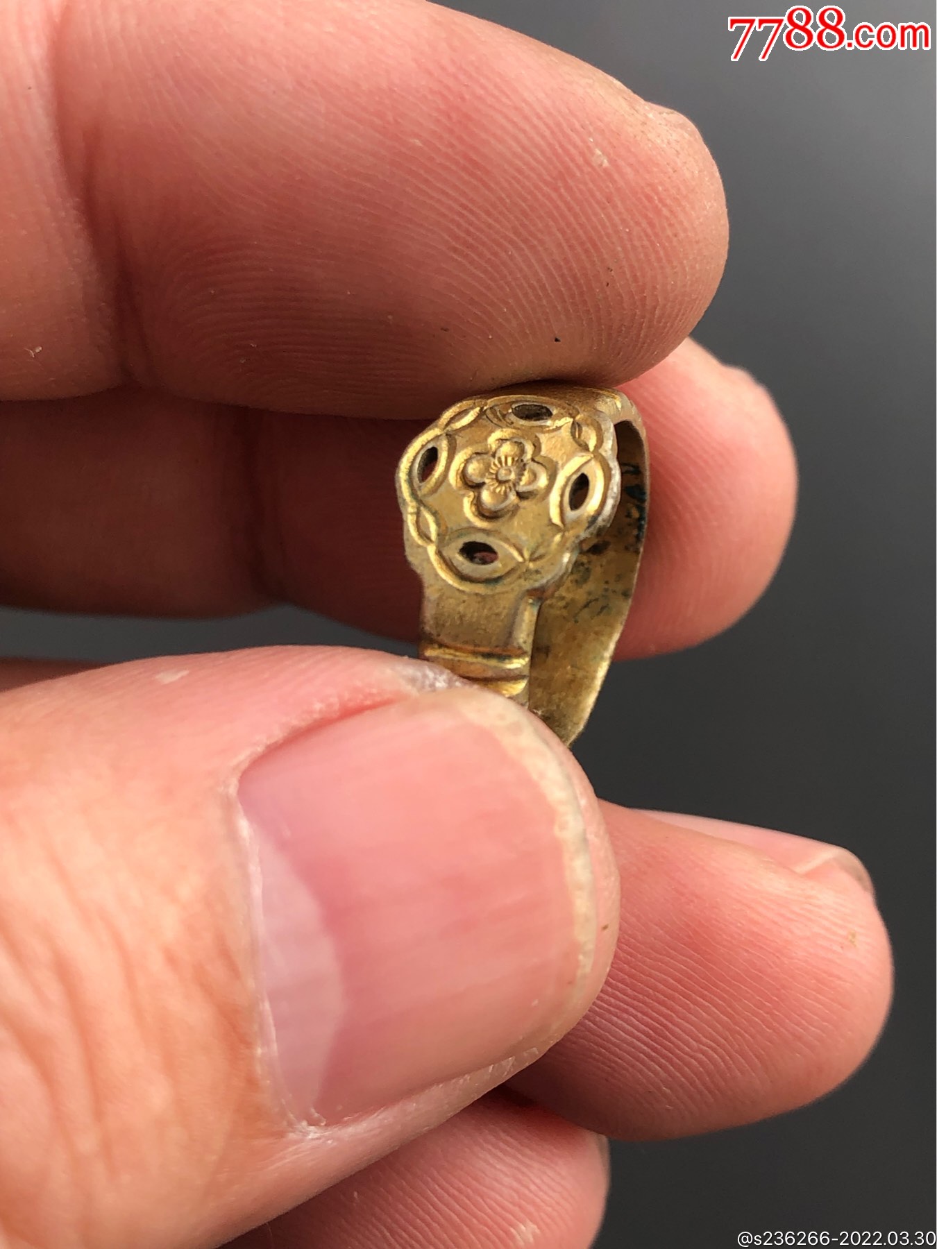 祥和款梅花纹银戒_银戒指_图片鉴别_收藏价格_7788寿山石收藏