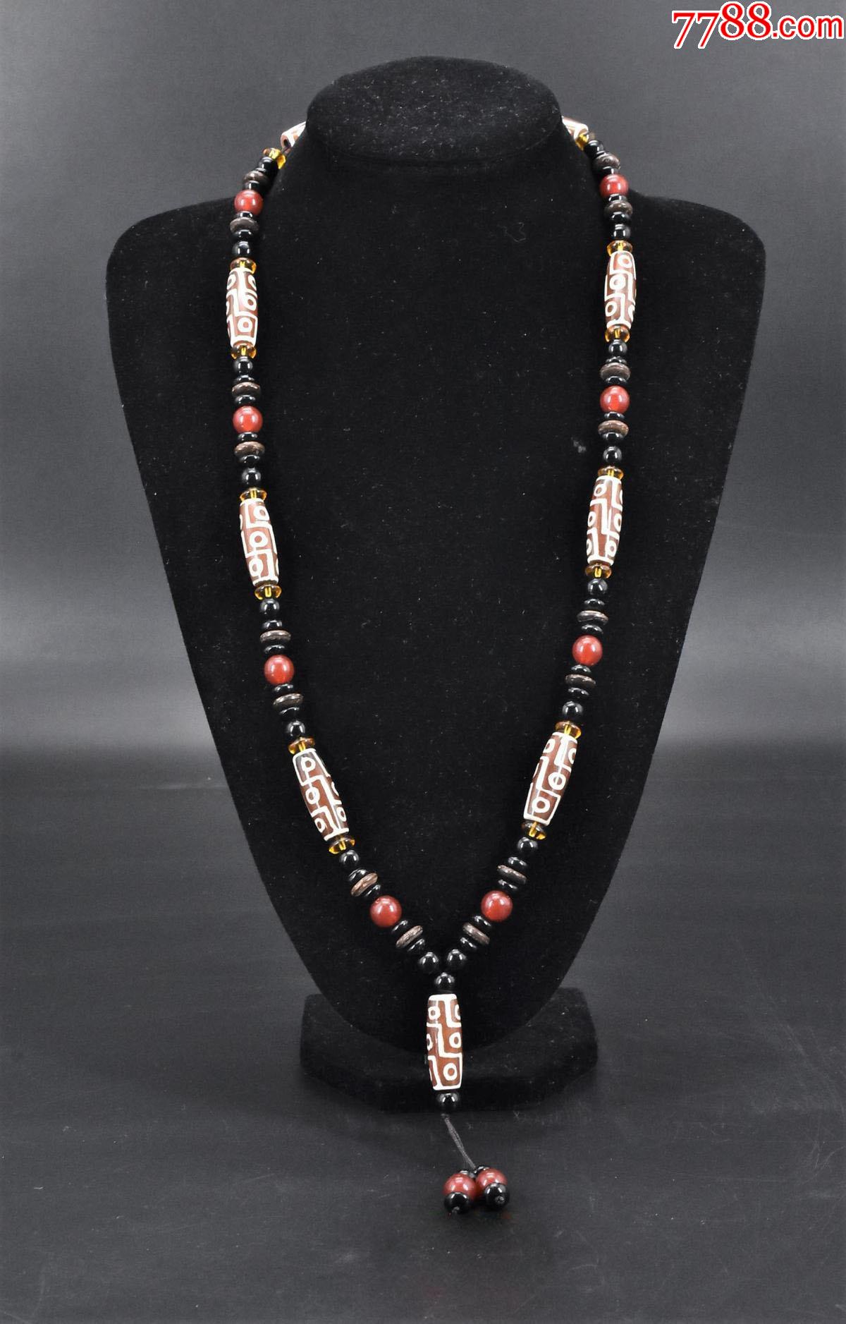 p6872天珠玛瑙项链一条重量9535克