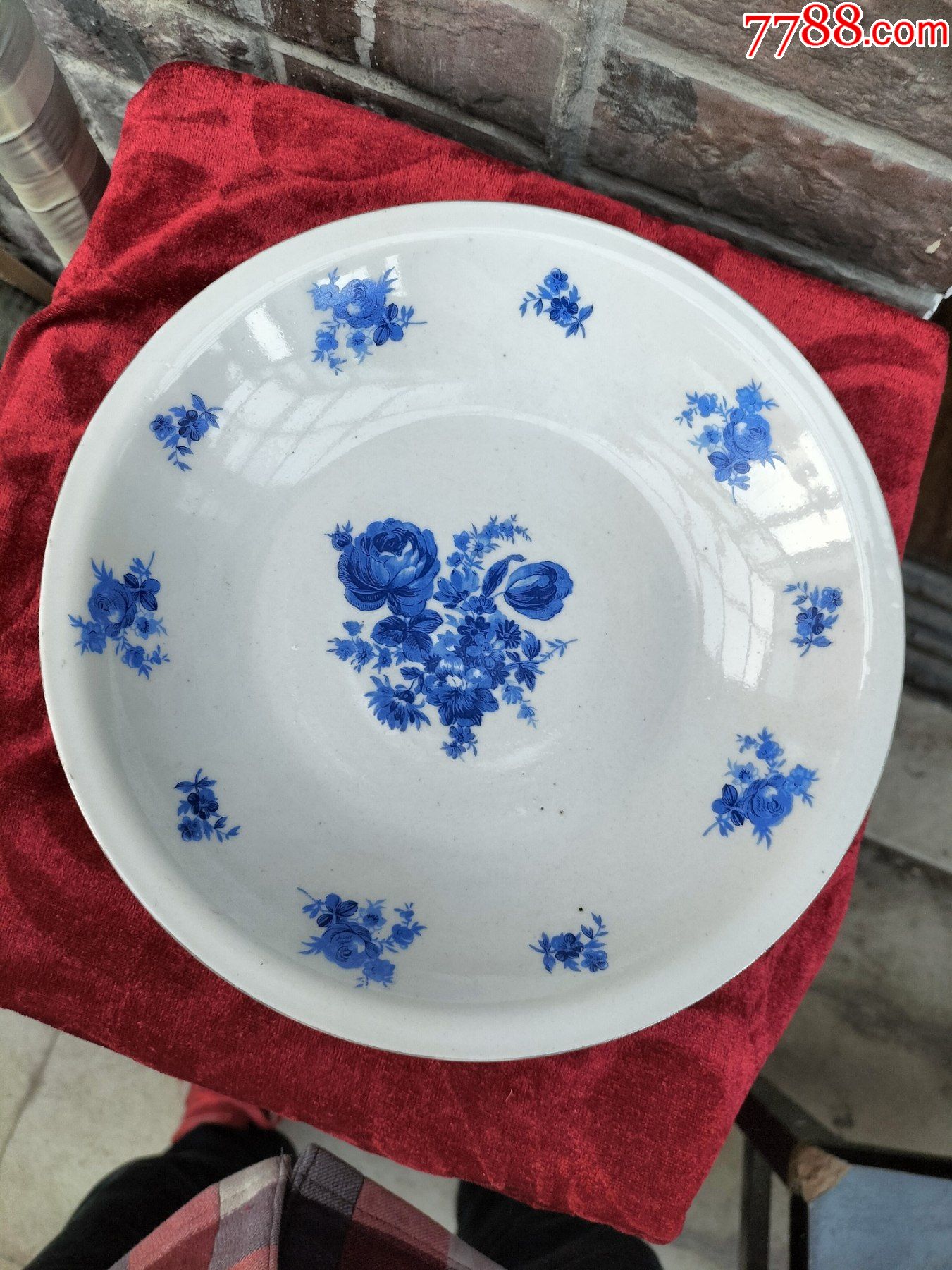 盘收藏兰花装饰大深盘完美品相