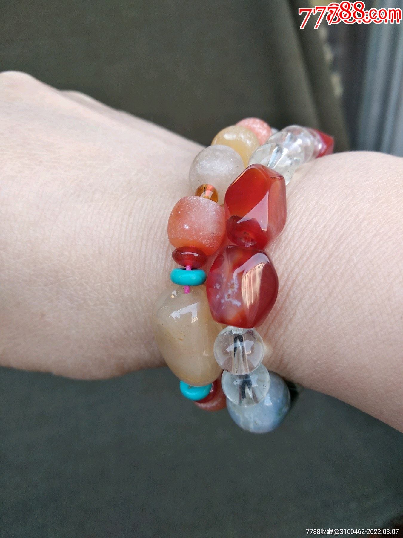 漂亮玛瑙手珠两串