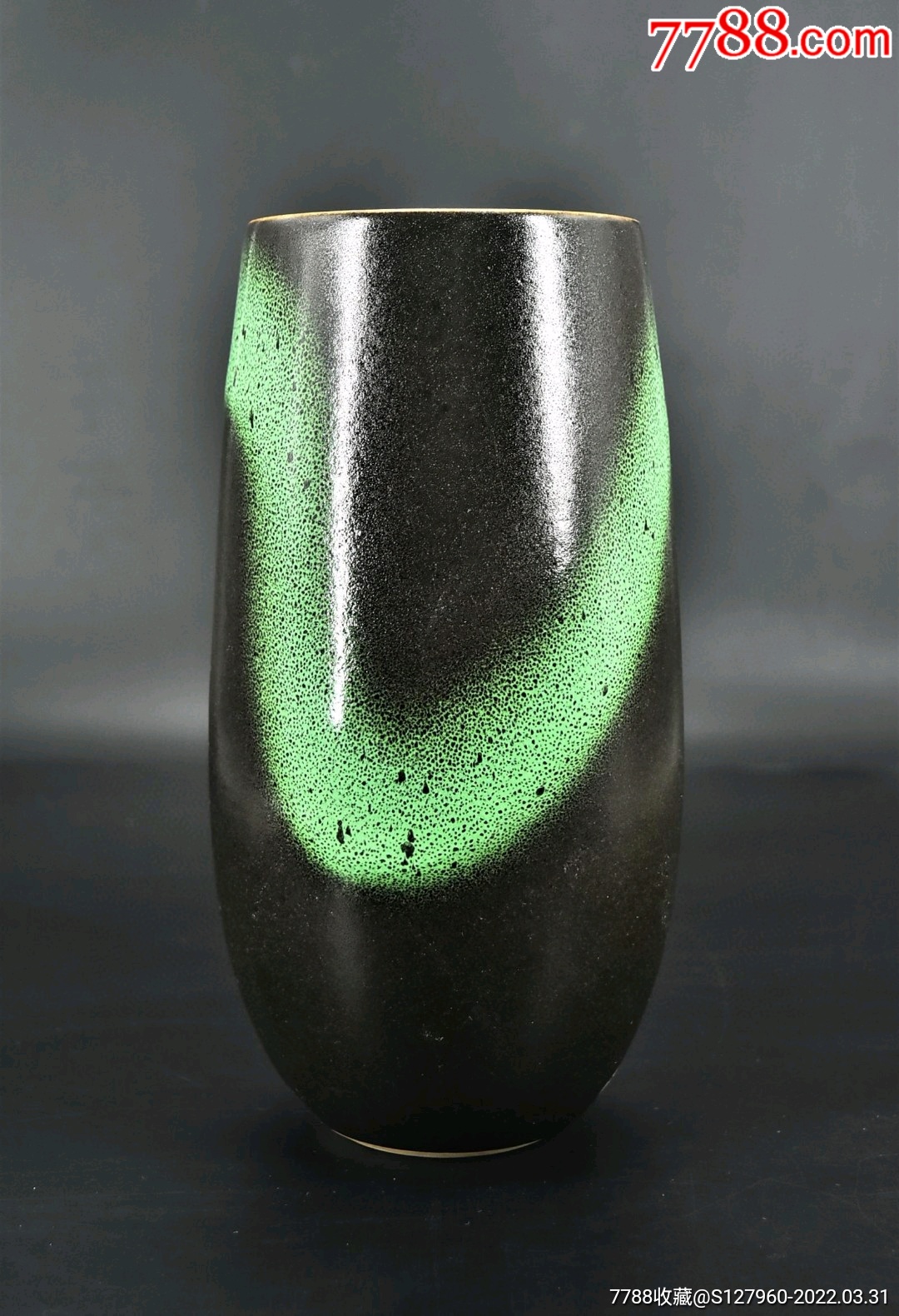 p6900大尺寸日本橘吉制清水烧陶瓷花器花瓶一件日本花道具