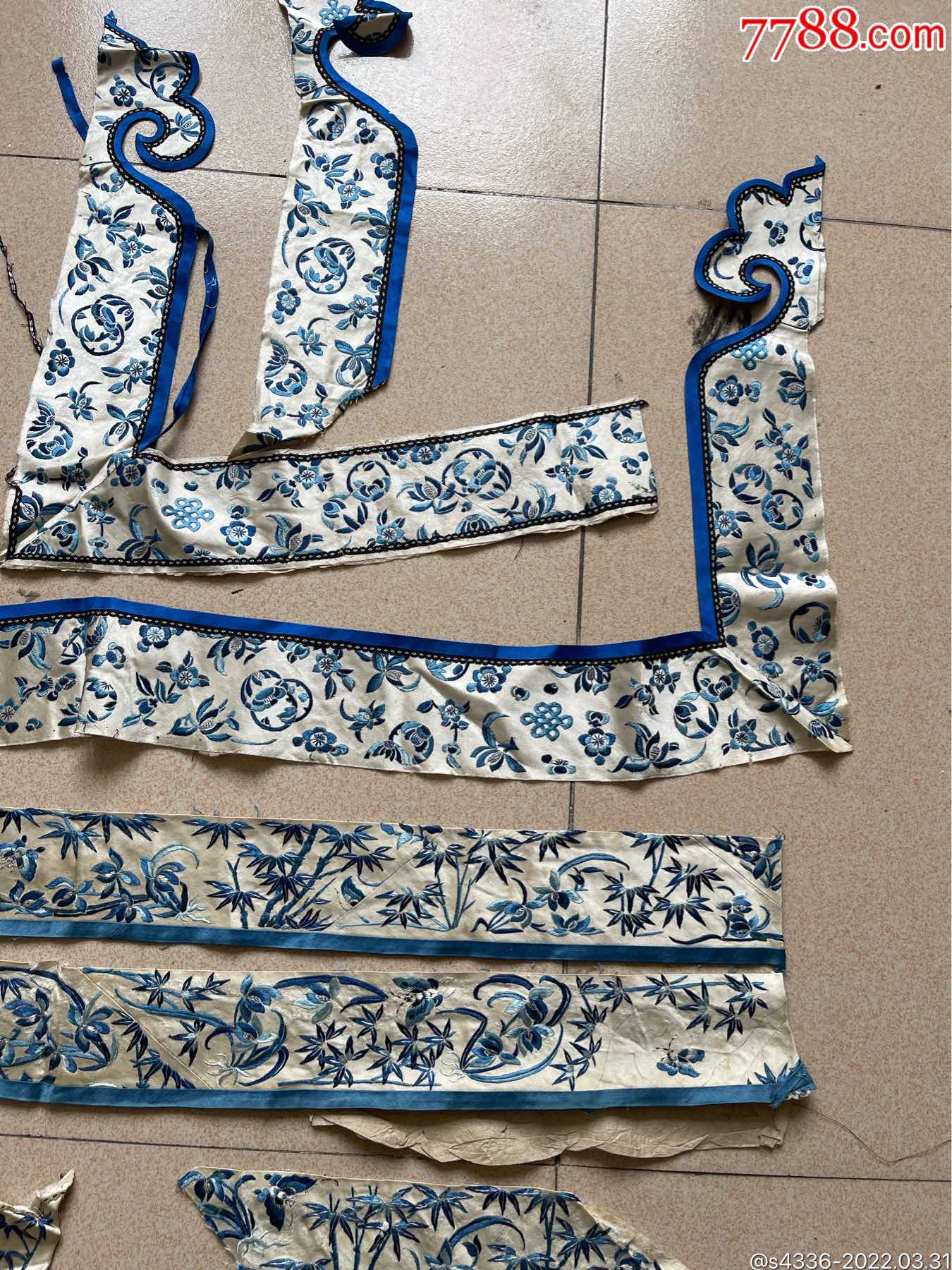 清代刺绣衣服花边一组