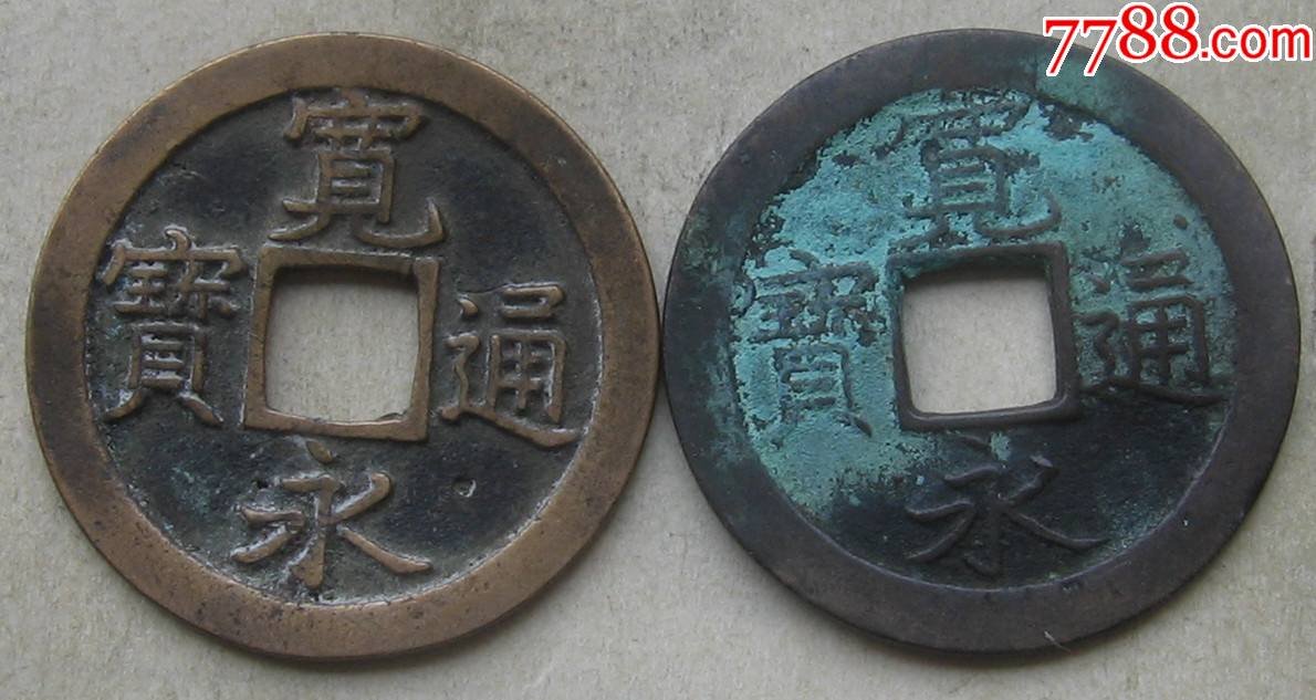 宽永通宝背文二枚