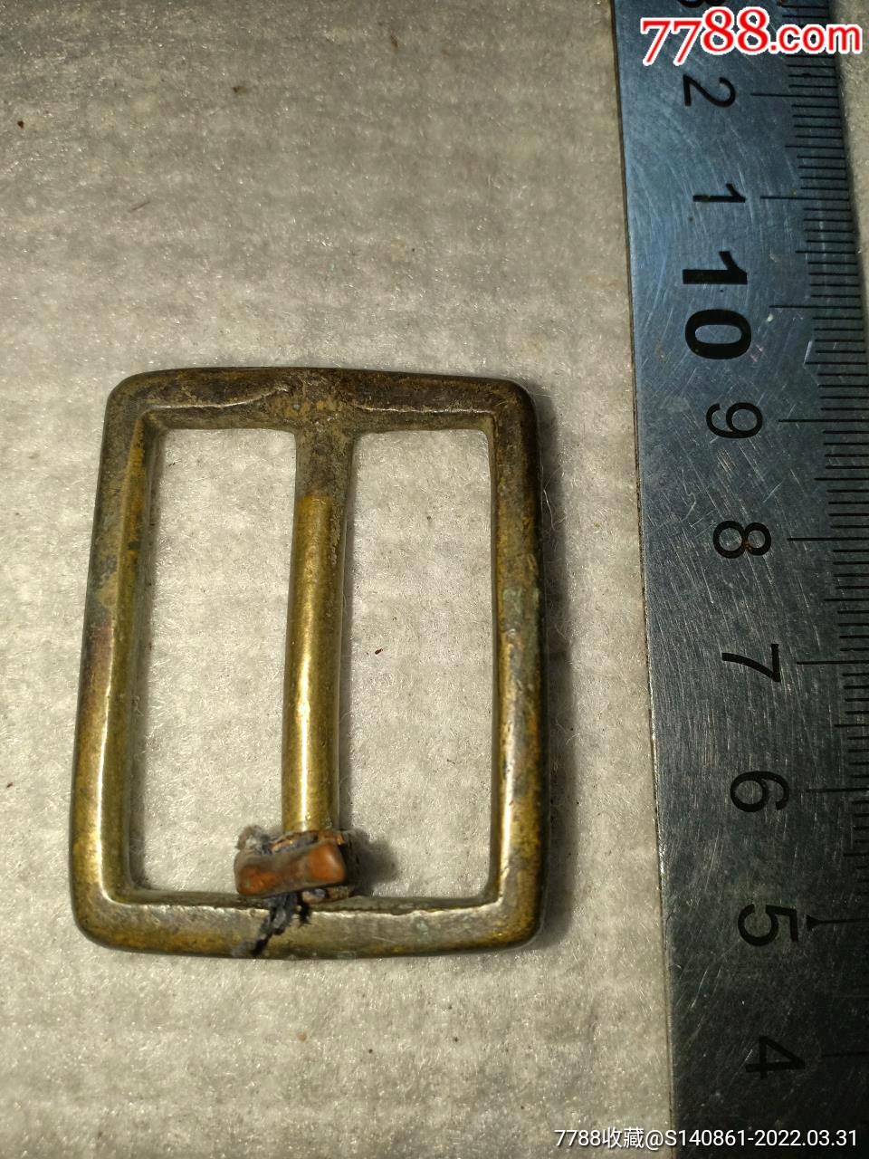 民国老铜腰带扣手头好厚重4333cm