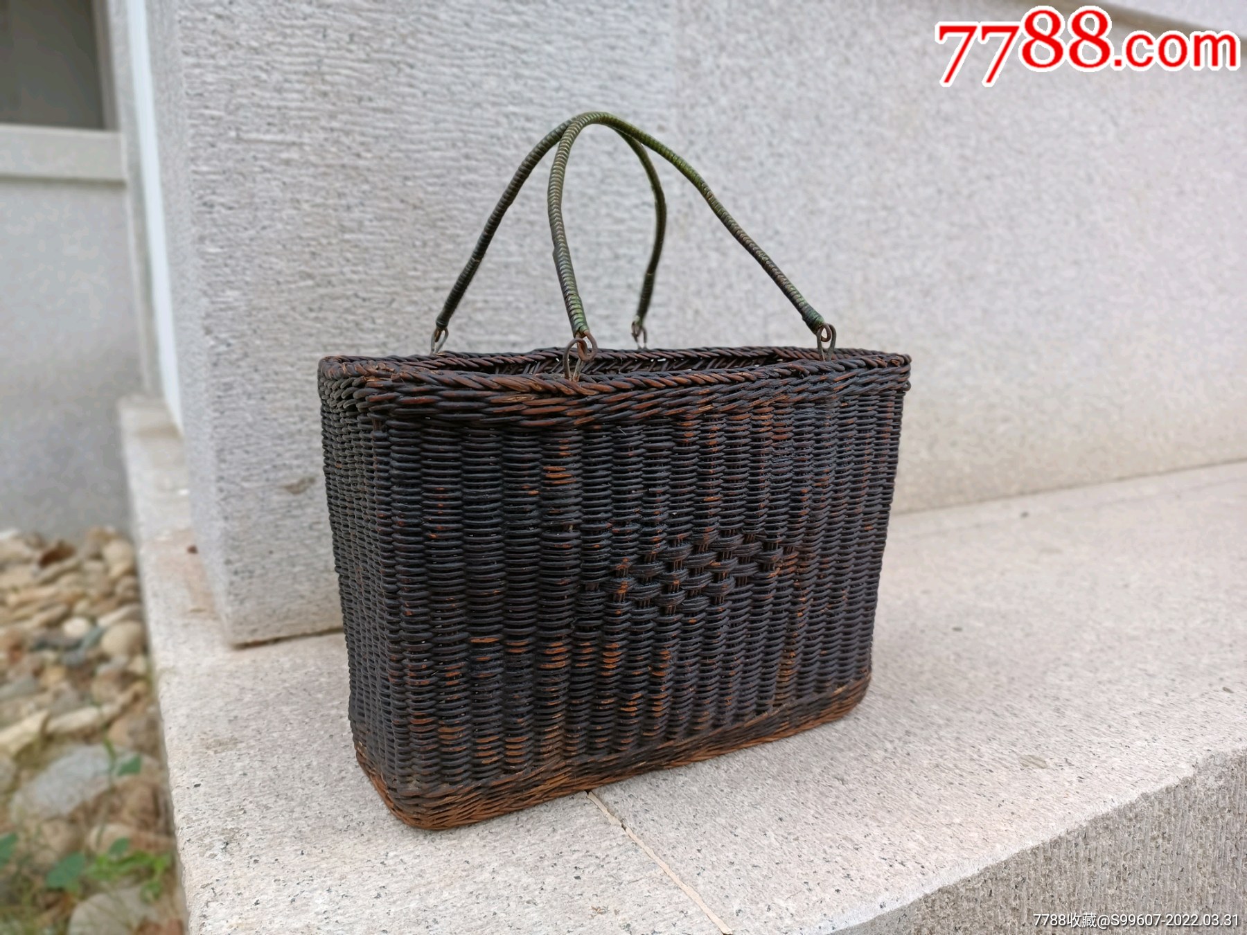 民国藤编菜篮子手提包提篮老篮子老藤编空间摆设造景老摆件民俗怀旧