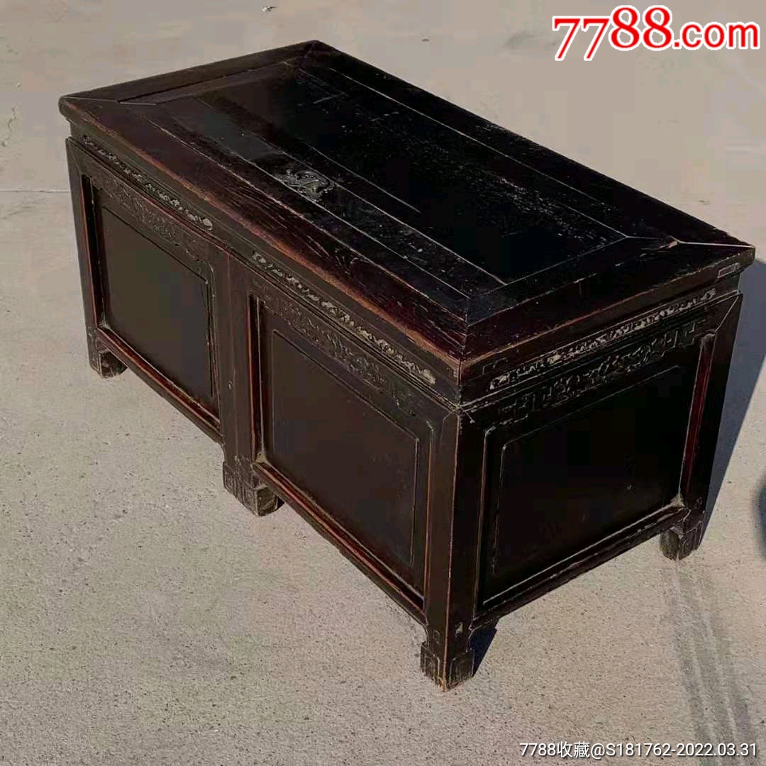 清代榆木老钱柜