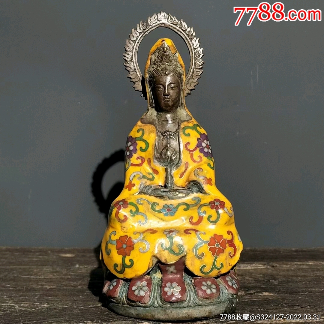 老铜景泰蓝【观世音菩萨】净瓶观音-佛像/造像-7788商城__七七八八