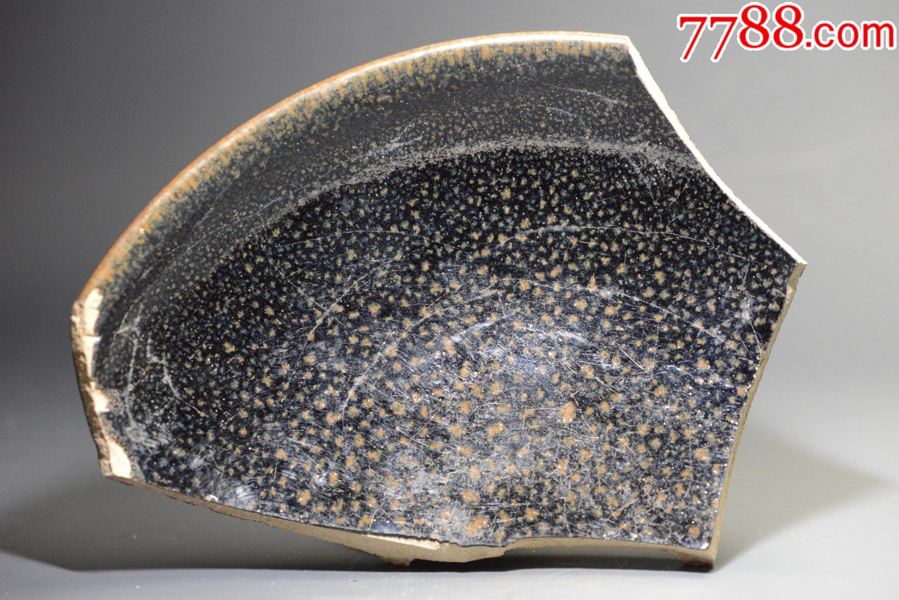 宋北宋油滴盏黑釉金油滴标本博物馆科研教学考古发掘155115厘米